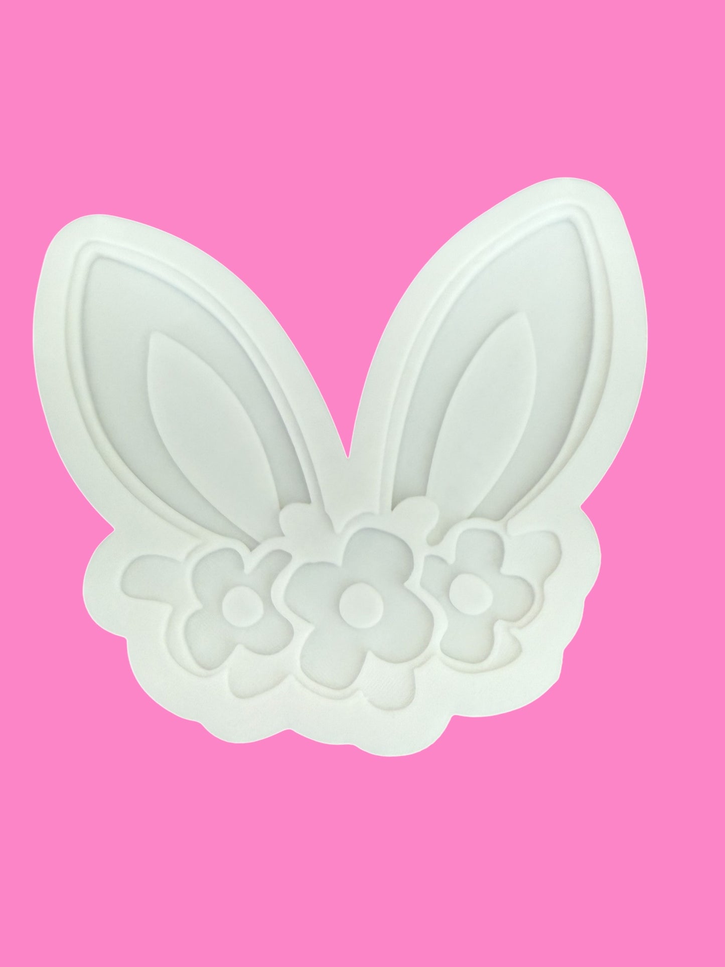 Bunny Ears and Flowers Multilayered Stamp and Cookie Cutter – Adorable Baking Tool