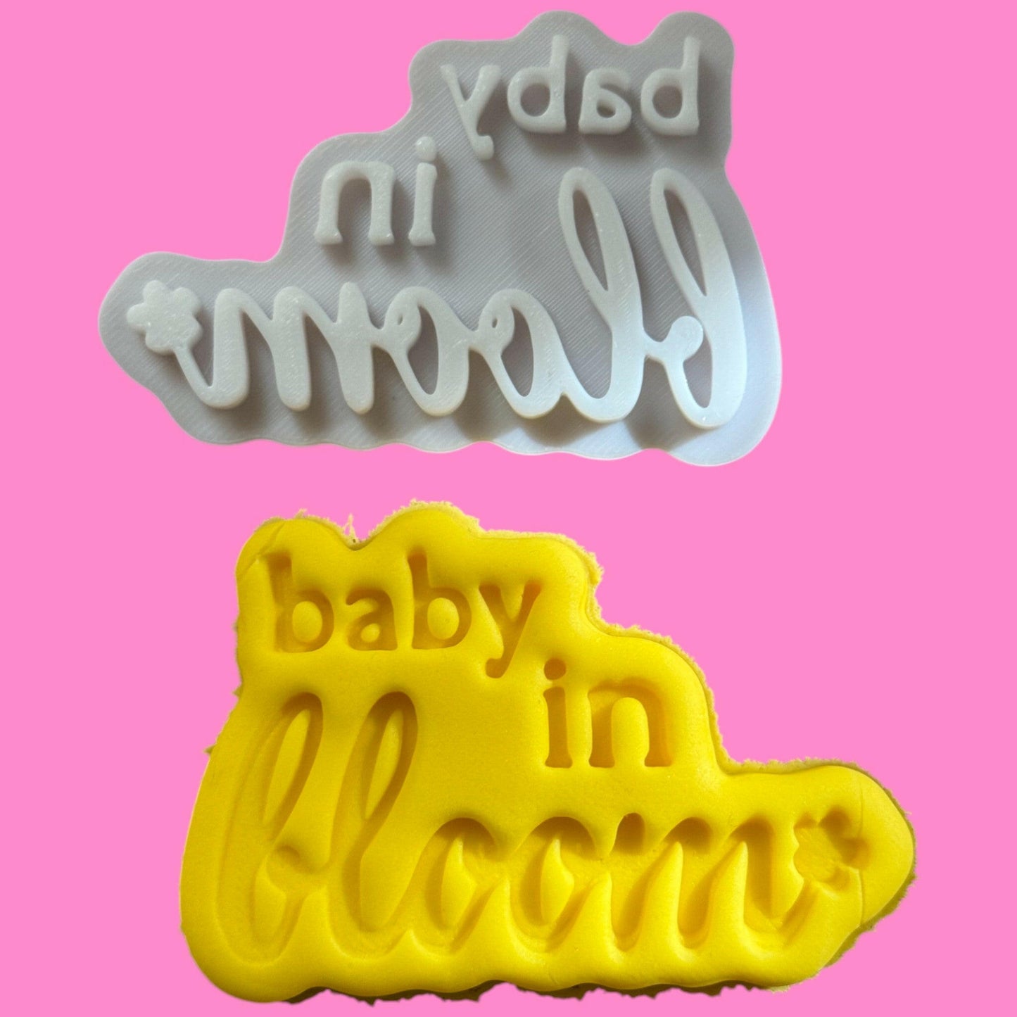 Baby in Bloom Cookie Cutter & Font Stamp – Emboss & Outboss Options.