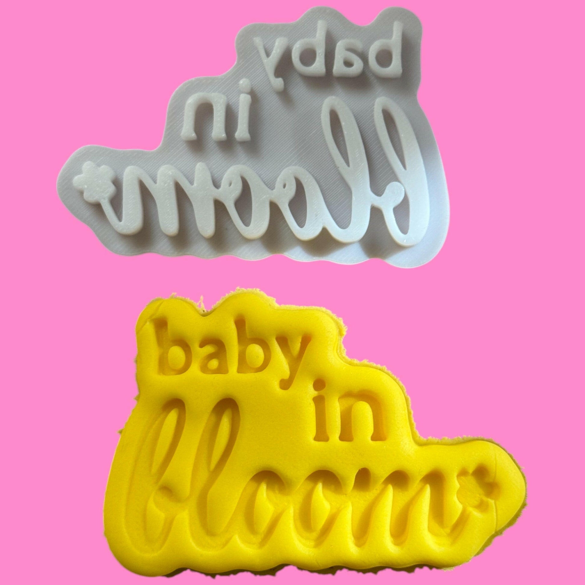 Baby in Bloom Cookie Cutter & Font Stamp – Emboss & Outboss Options.