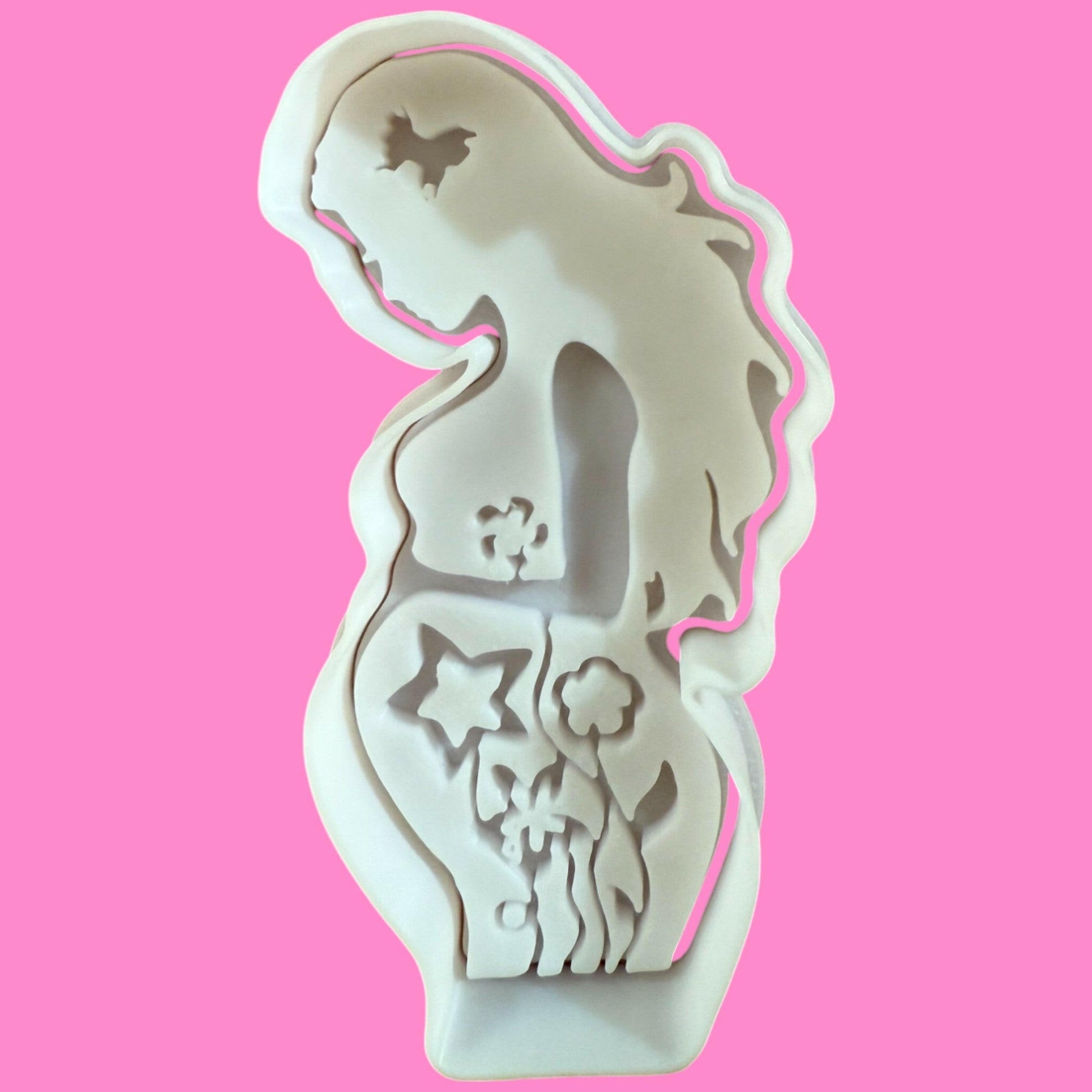 Pregnant Mum To Be with Floral Bump Cookie Cutter & Outboss Stamp.