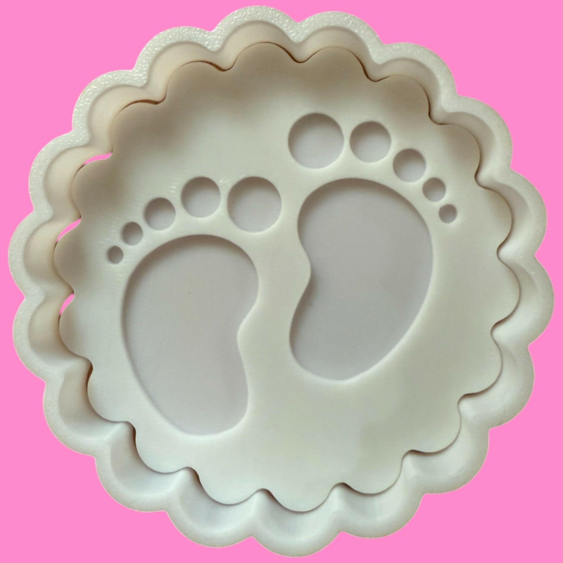 New Born Baby Feet OutBoss Stamp and  Crimped Cookie Cutter Set.
