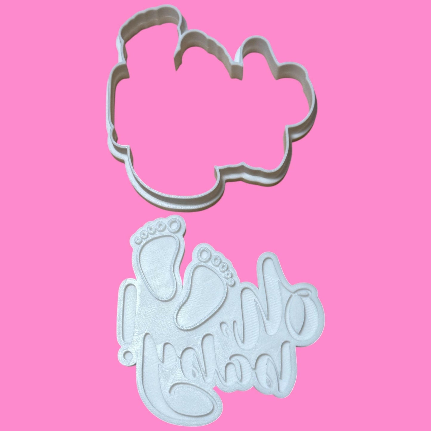 Multilayered "Oh Baby" Font & Baby Feet Cookie Cutter Set | Baby Shower Baking PLA.