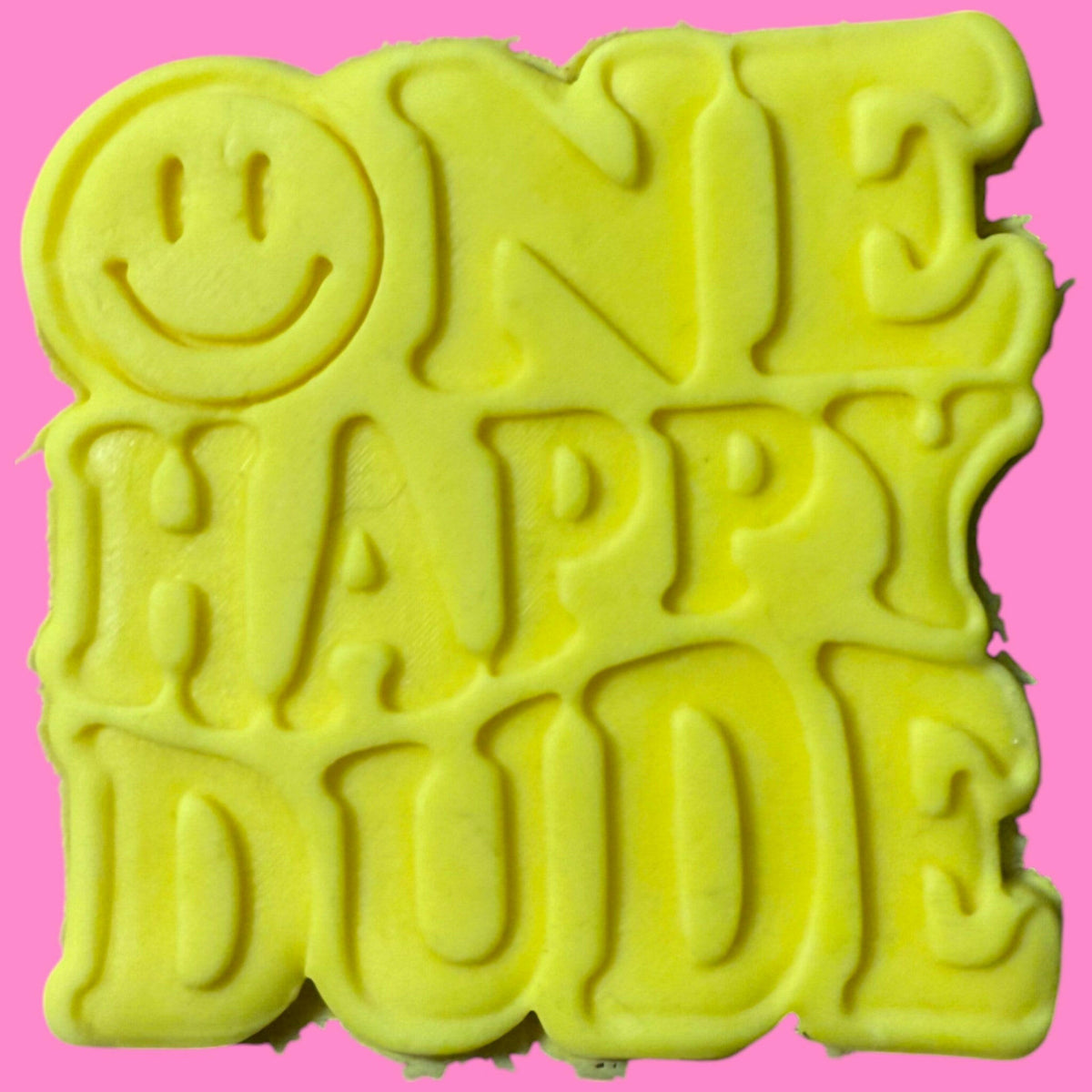 "One Happy Dude" Cookie Cutter & Stamp | Smiley Face Birthday Design | PLA.