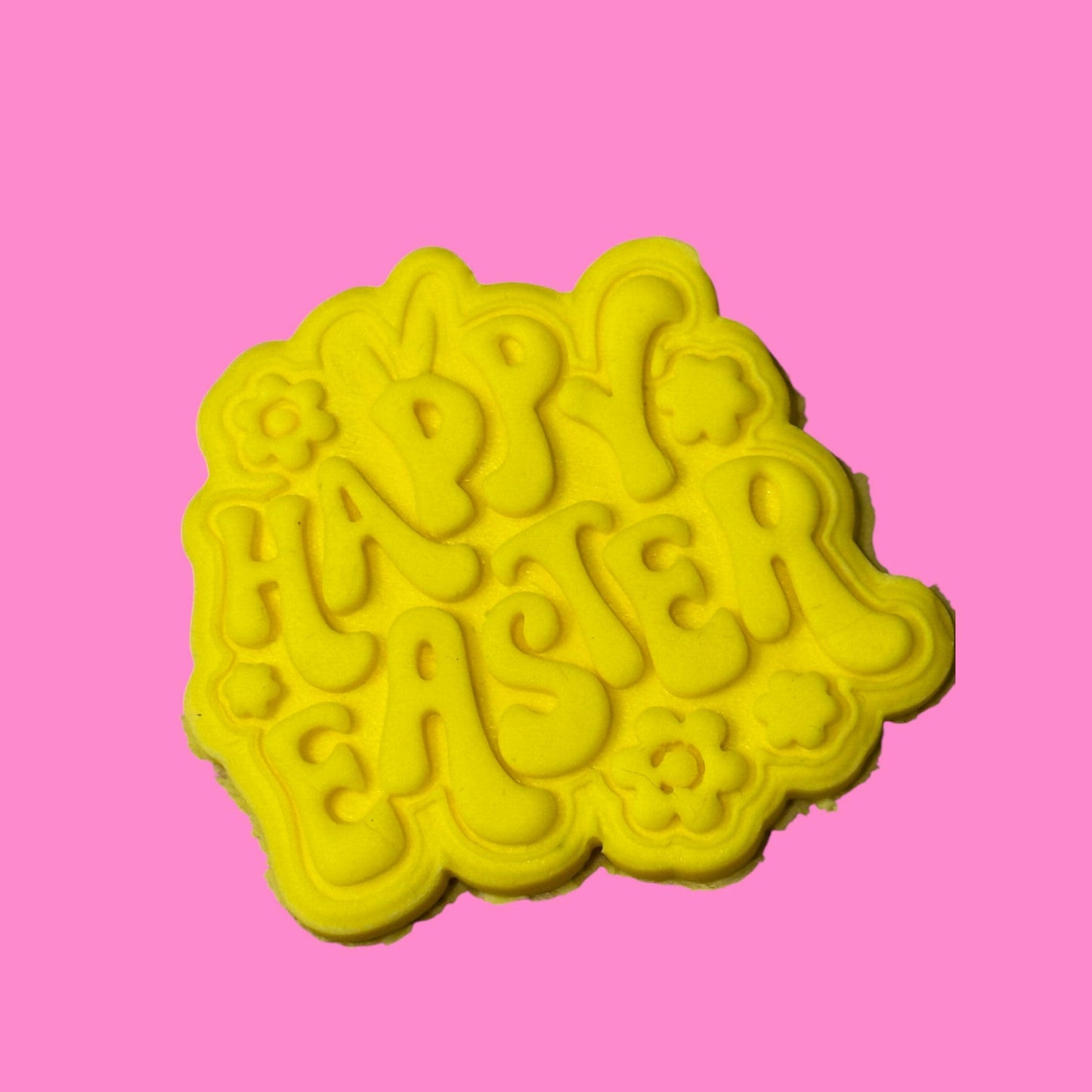 Happy Easter Wavy Font Cookie Cutter & Stamp | Spring & Holiday Baking | PLA.