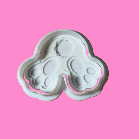 Multilayered Bunny Cookie Cutter | Layered Tail, Feet & Foot Pads | PLA.