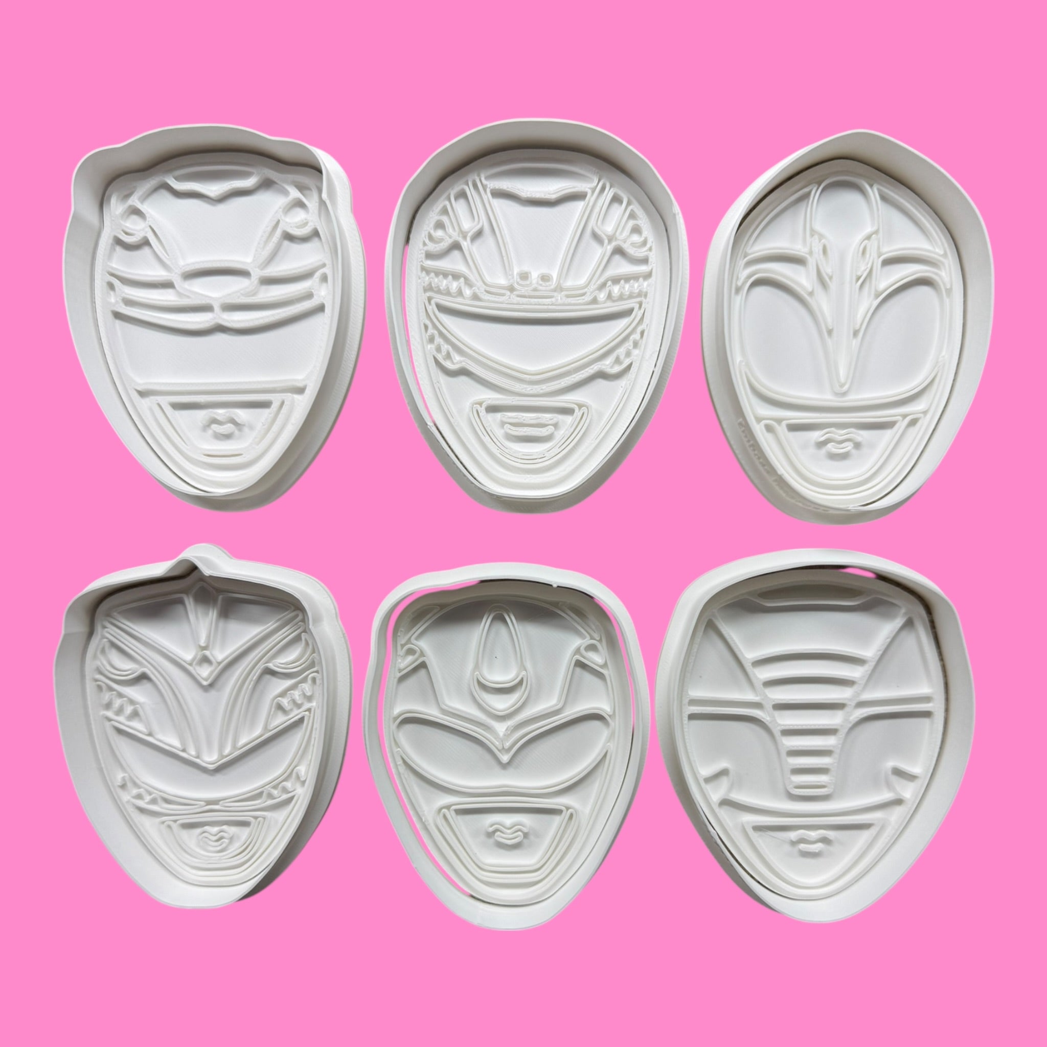 Power Rangers-Inspired Mask Cookie Cutter Set - Mighty Morphin Heroes