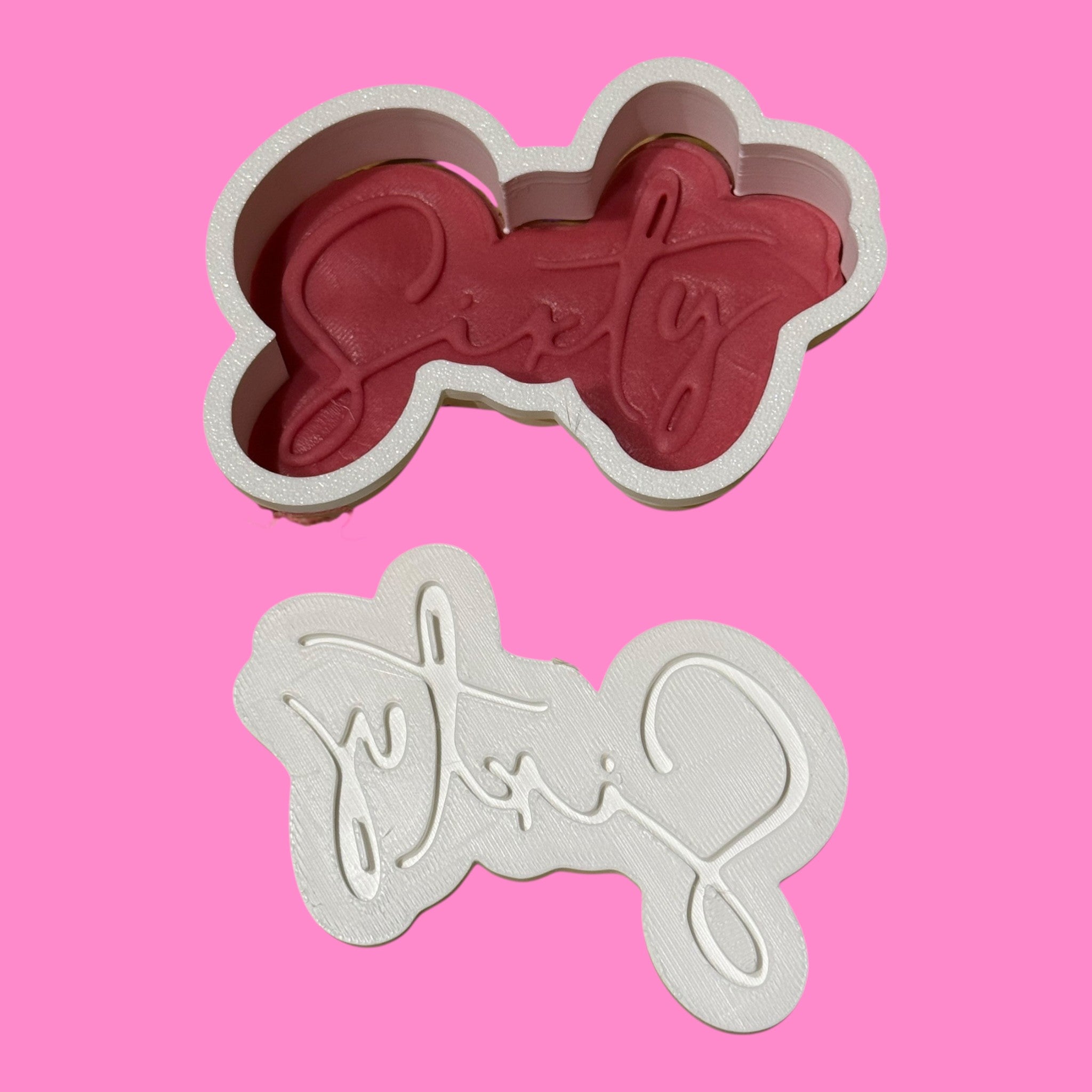 "Sixty" Birthday Milestone Cookie Cutter & Stamp - Elegant Script Design - Outboss