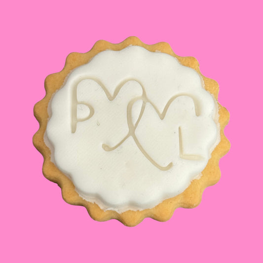 Custom Initials Monogram Cookie Cutter & Stamp | Personalized Wedding, Engagement & Valentine's Day Biscuit Cutter | 5cm - 10cm