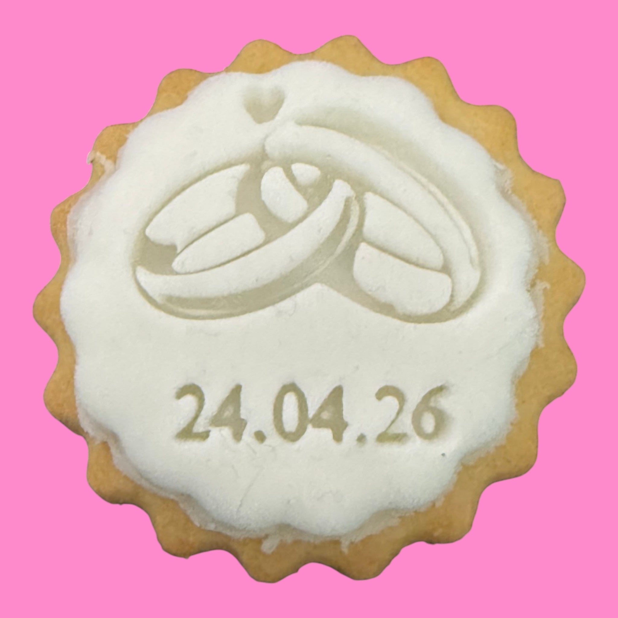 Custom Wedding Date & Interlocking Rings Cookie Cutter & Stamp Set | Personalized Anniversary & Engagement Biscuit Cutter | 5cm - 10cm