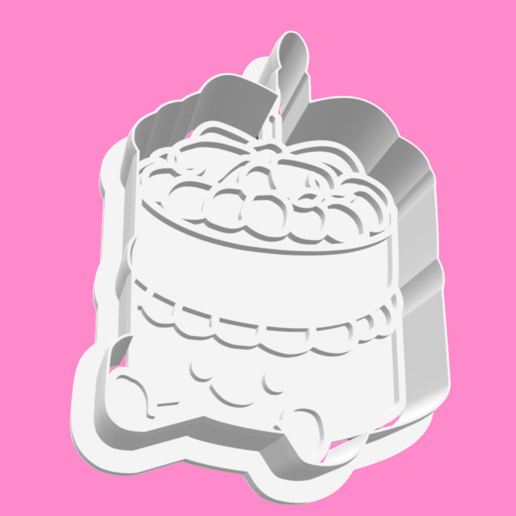 Kawaii Jellycat Inspired Birthday Cake Cookie Cutter & Stamp | Cute Celebration Cake Design