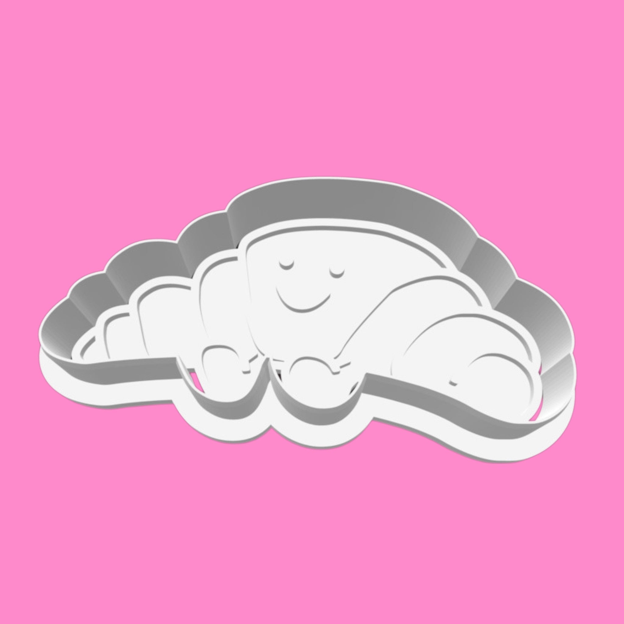 Jellycat-Inspired Croissant Cookie Cutter & Stamp | Cute Kawaii French Pastry Design