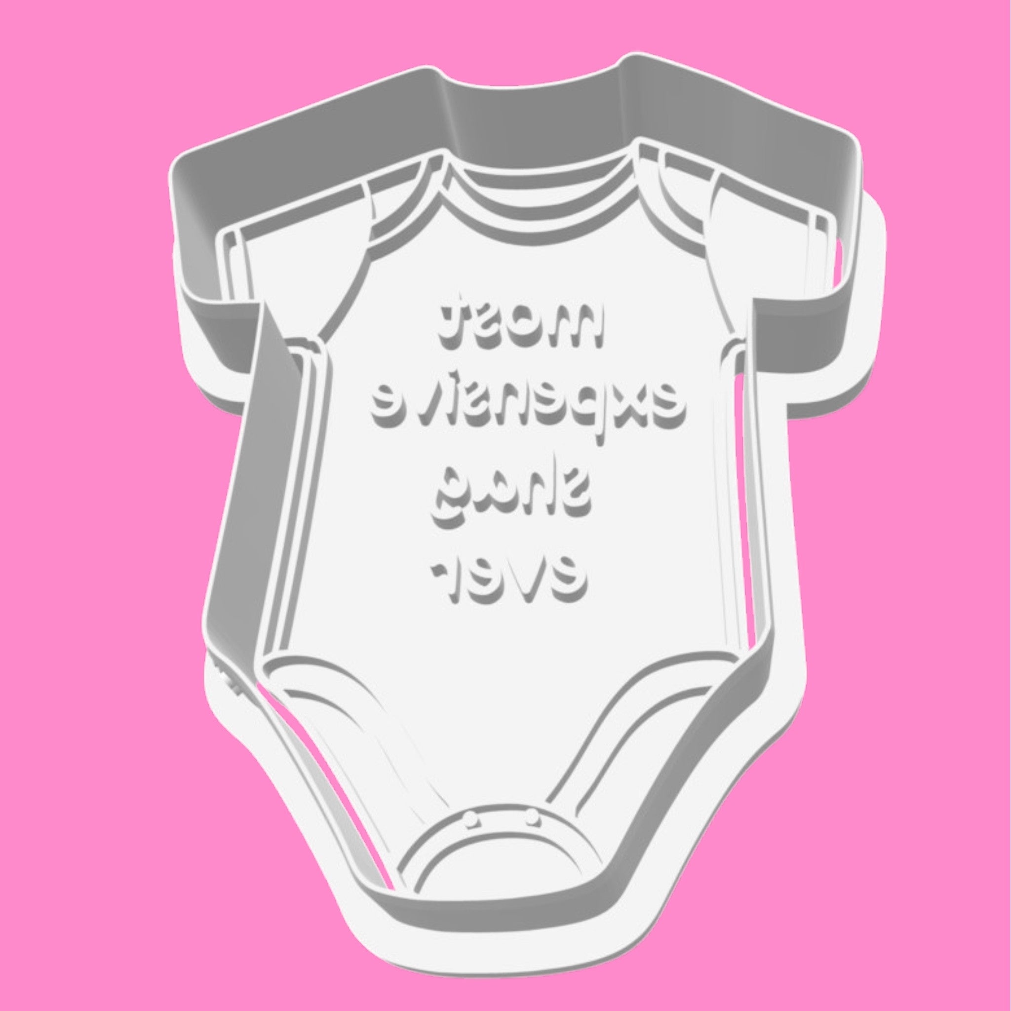 "Most Expensive Shag Ever" Baby Bodysuit Cookie Cutter & Embosser – Rude Baby Shower Cutter
