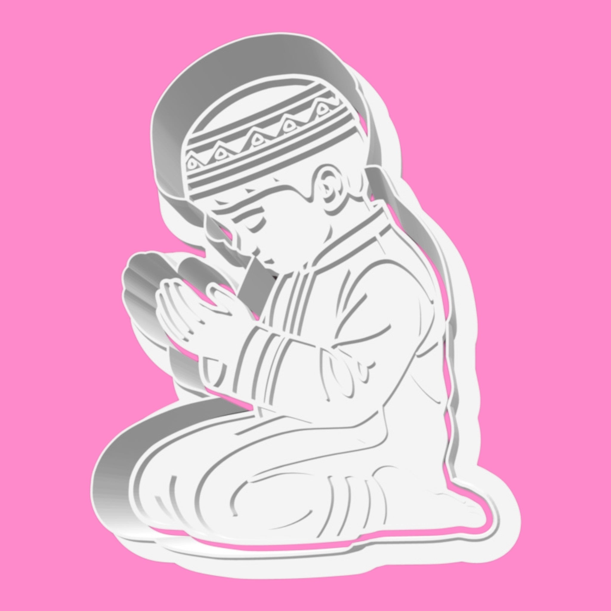 Little Boy Praying Cookie Cutter & Stamp | Islamic Ramadan & Eid Biscuit Cutter | 8cm