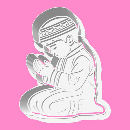 Little Boy Praying Cookie Cutter & Stamp | Islamic Ramadan & Eid Biscuit Cutter | 8cm