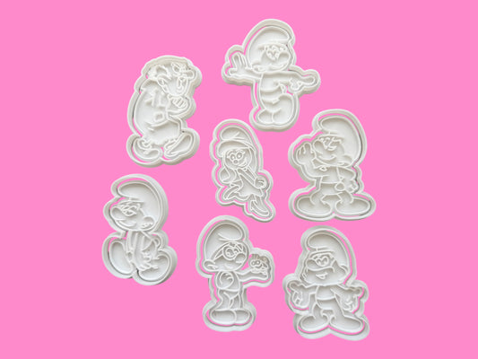 Smurfs Theme Cookie Cutter & Embosser Stamp Set – Classic Cartoon Collection