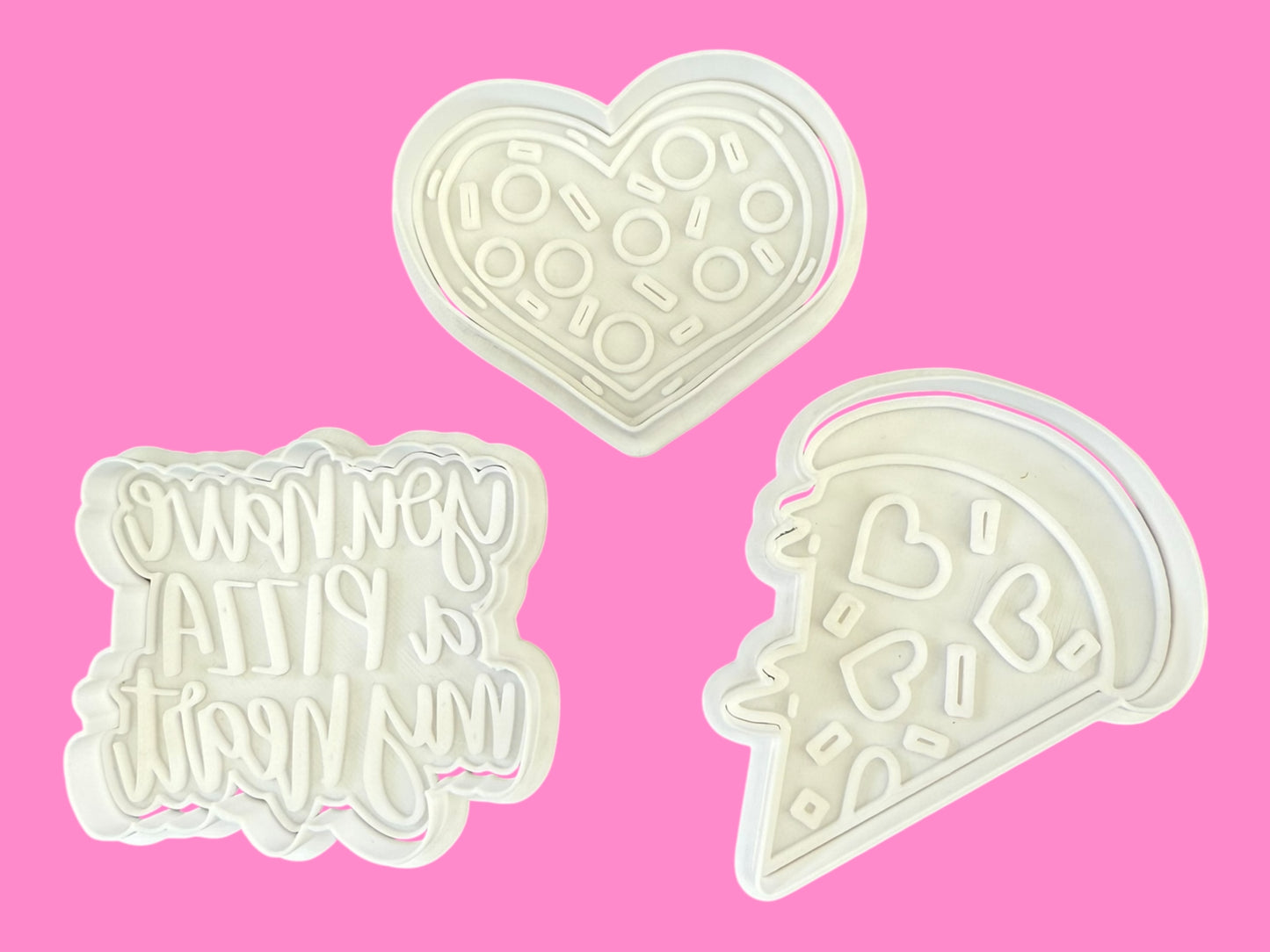 "You Have a Pizza My Heart" Cookie Cutter Set – 3 Cheesy Love Designs
