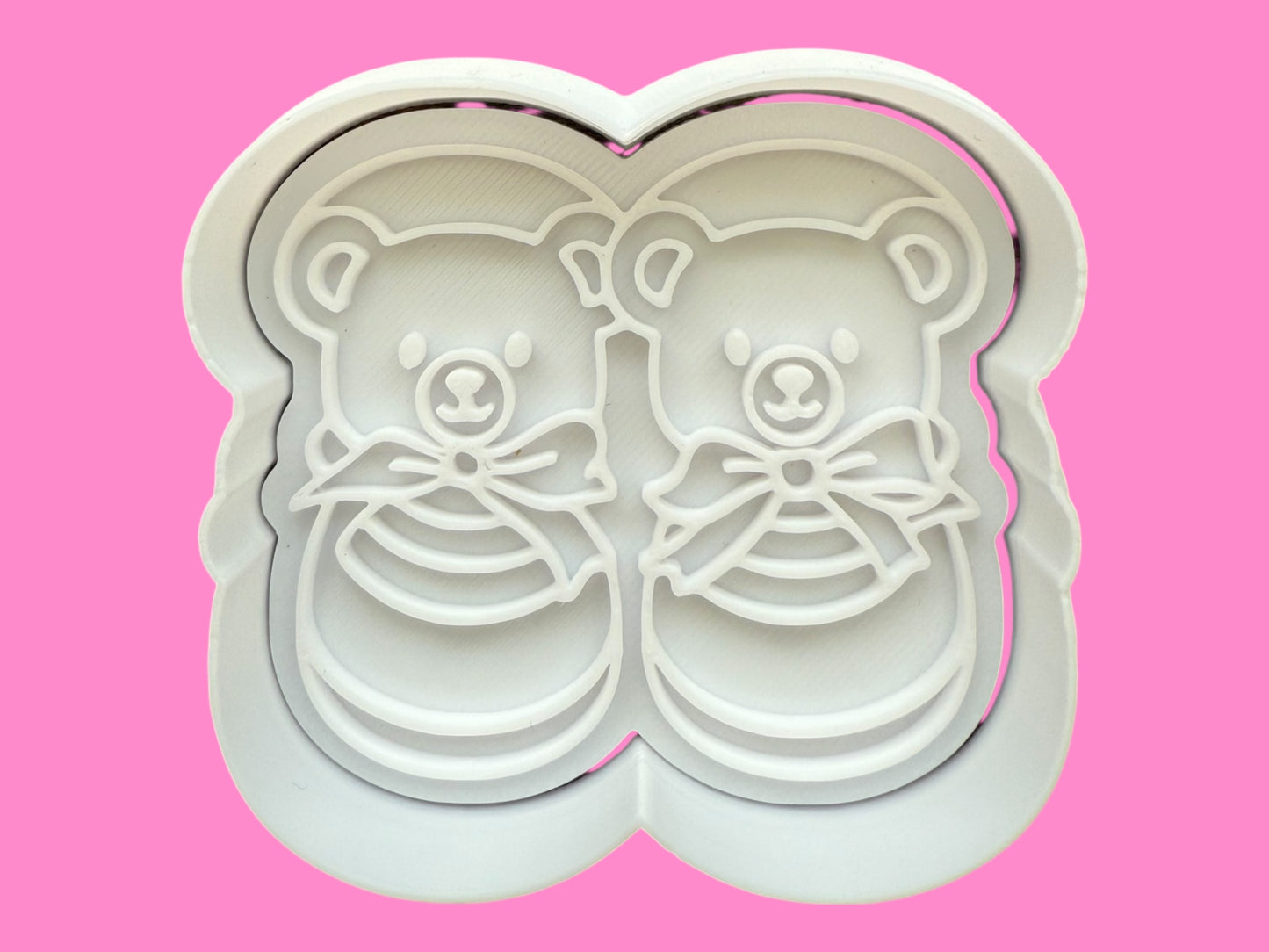 Bear with Bow & Baby Shoes Cookie Cutter & Embosser Stamp Set – Baby Shower & Keepsake Collection
