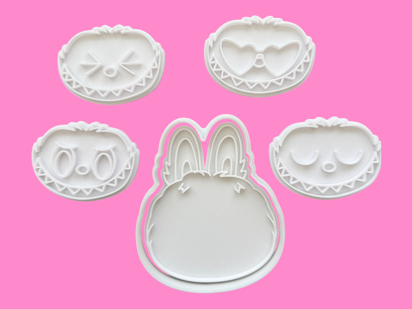 Mix & Match Cookie Cutter & Embosser Stamp Set – Interchangeable Face Frame Collection