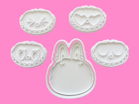 Mix & Match Cookie Cutter & Embosser Stamp Set – Interchangeable Face Frame Collection