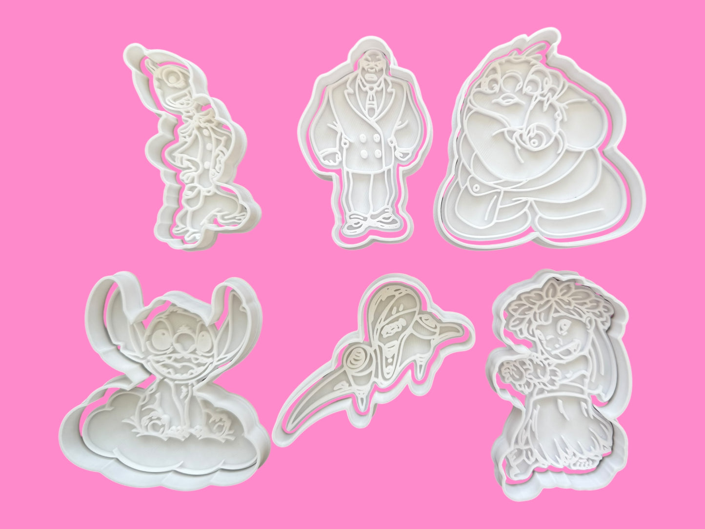 Lilo & Stitch Cookie Cutter & Embosser Stamp Set – Set of 6 Ohana-Inspired Designs Set-3
