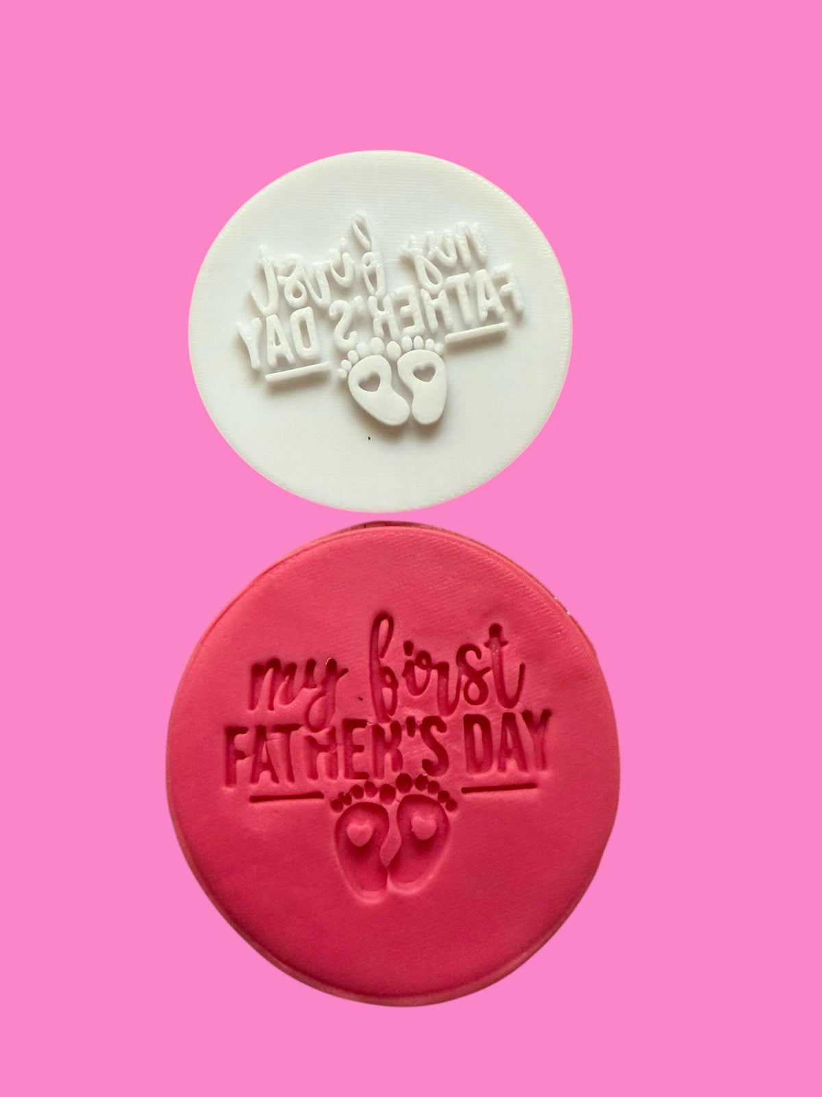 First Father’s Day Cookie Cutter & Stamp | Baby Feet Design | PLA