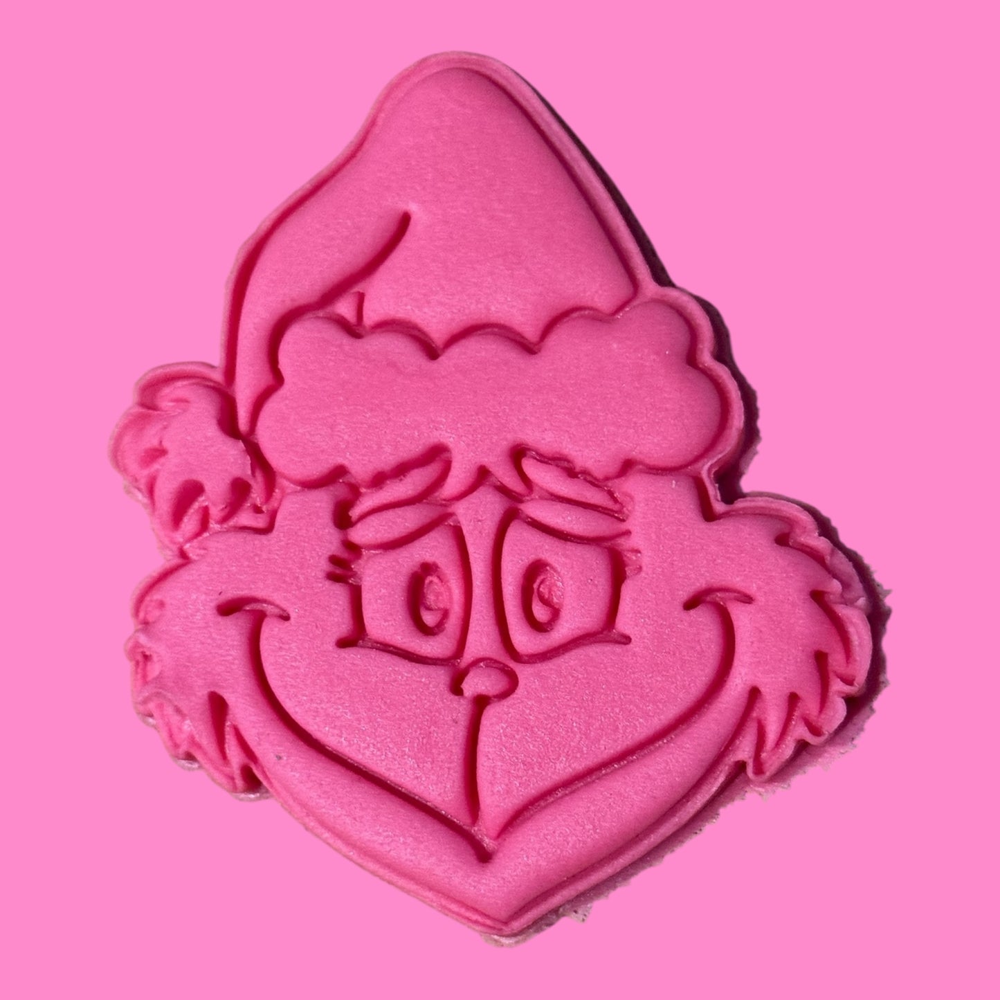 Grumpy Christmas Face Cookie Cutter & Embosser – Holiday Grinch-Inspired Stamp