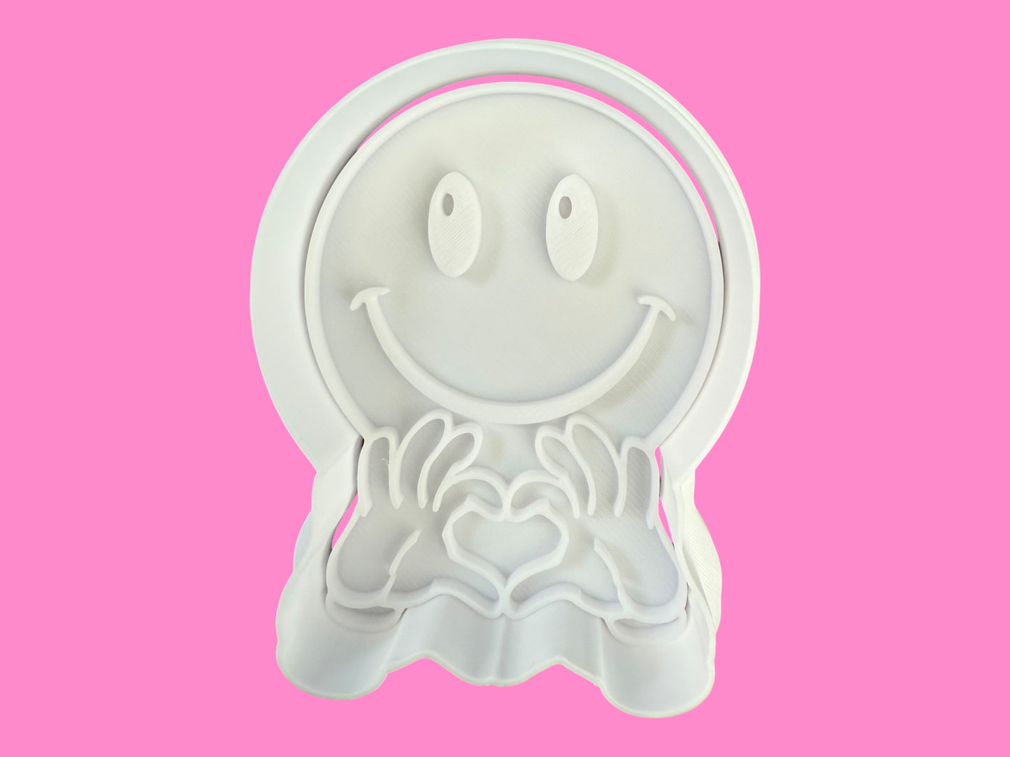 Smiley Face Cookie Cutters – Rock On, Love Heart & Up Yours (7.5–8cm)