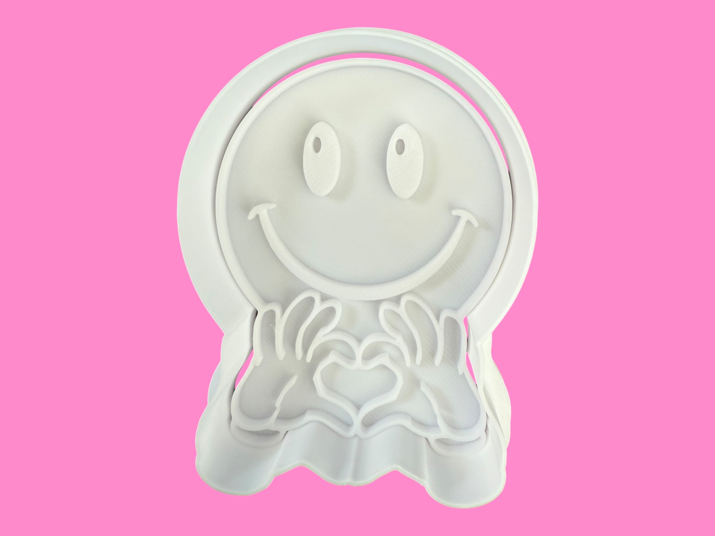 Smiley Face Cookie Cutters – Rock On, Love Heart & Up Yours (7.5–8cm)