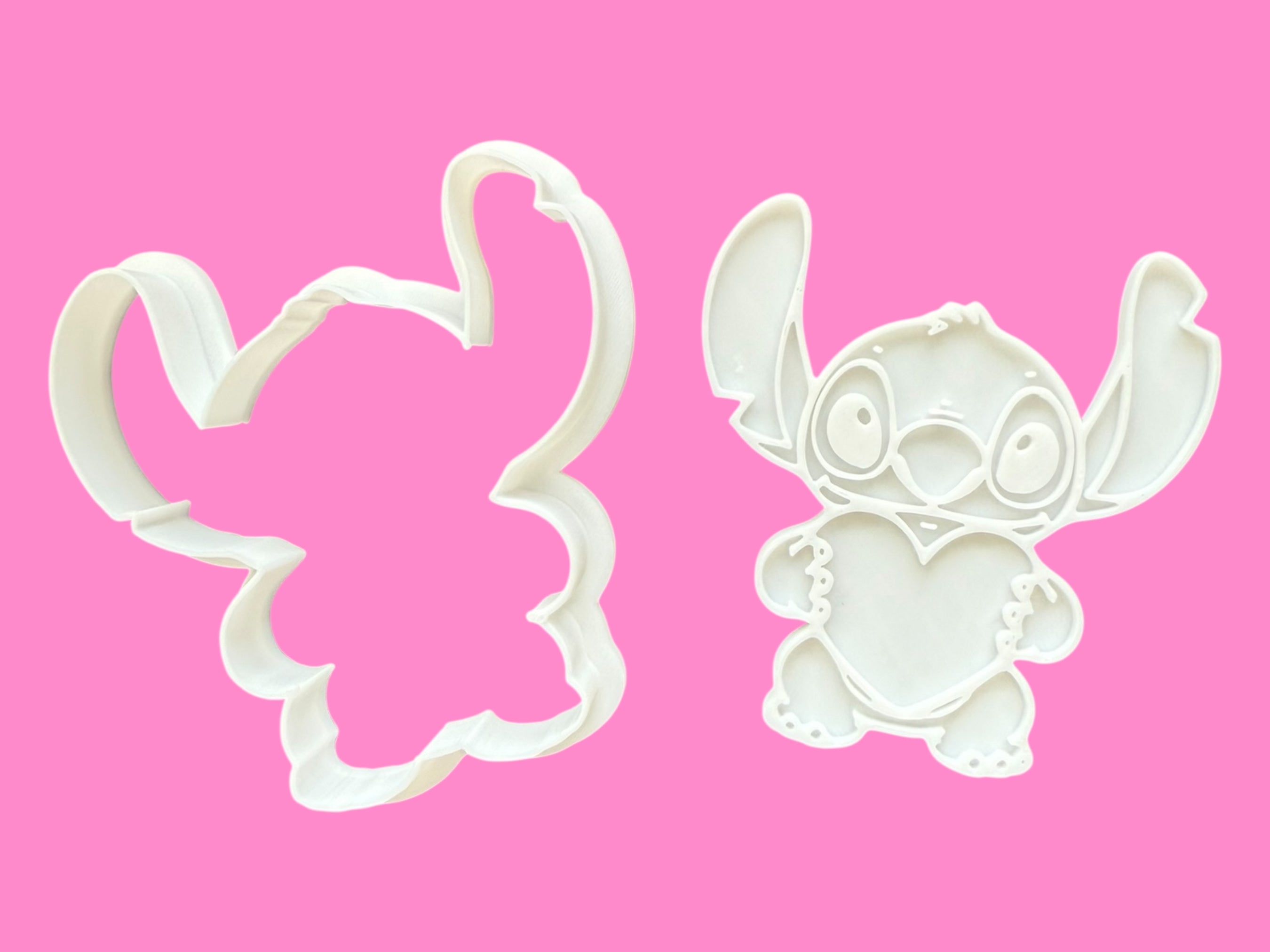 Stitch with Love Heart – Cookie Cutter & Embosser Stamp Set (7.5–8.5cm)
