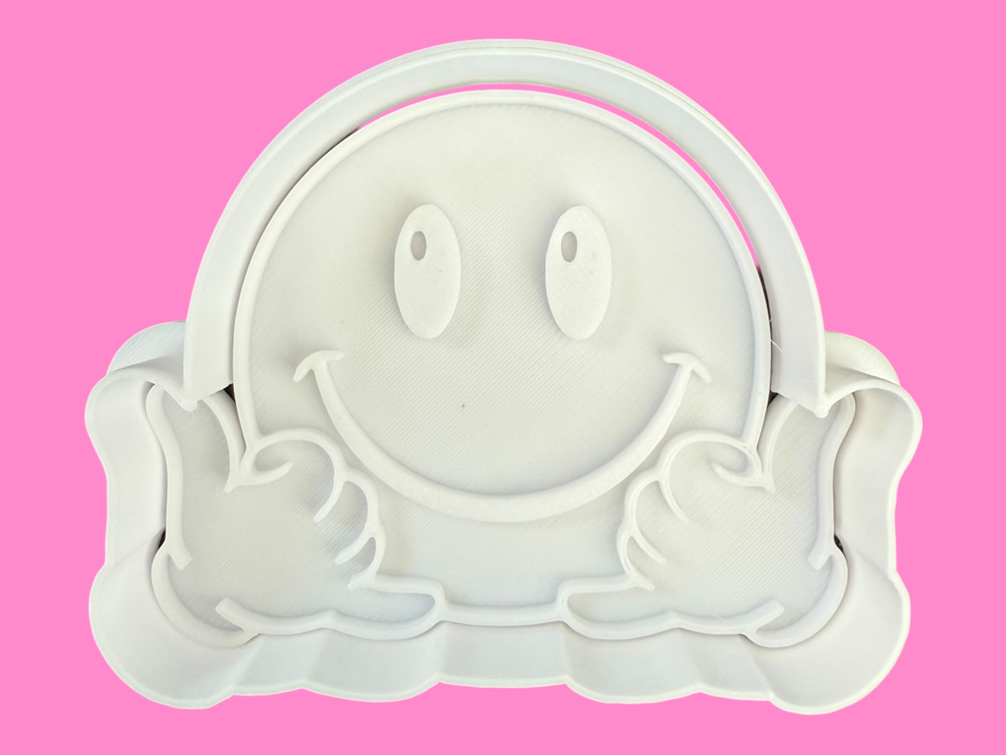 Smiley Face Cookie Cutters – Rock On, Love Heart & Up Yours (7.5–8cm)