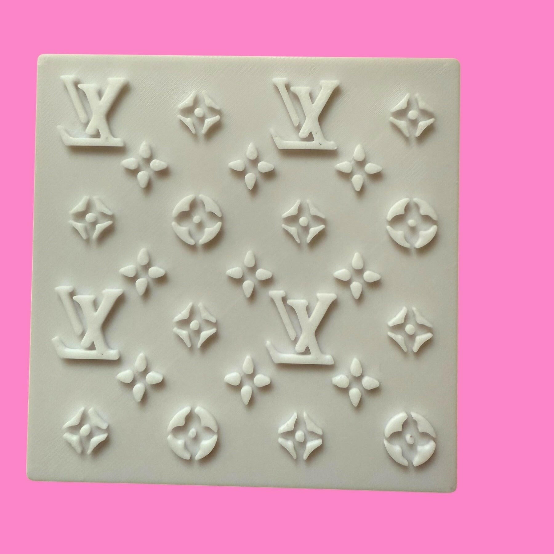 3D-Printed Designer Label Embosser  Sheet – 10 cm Square, Hand Wash Only.