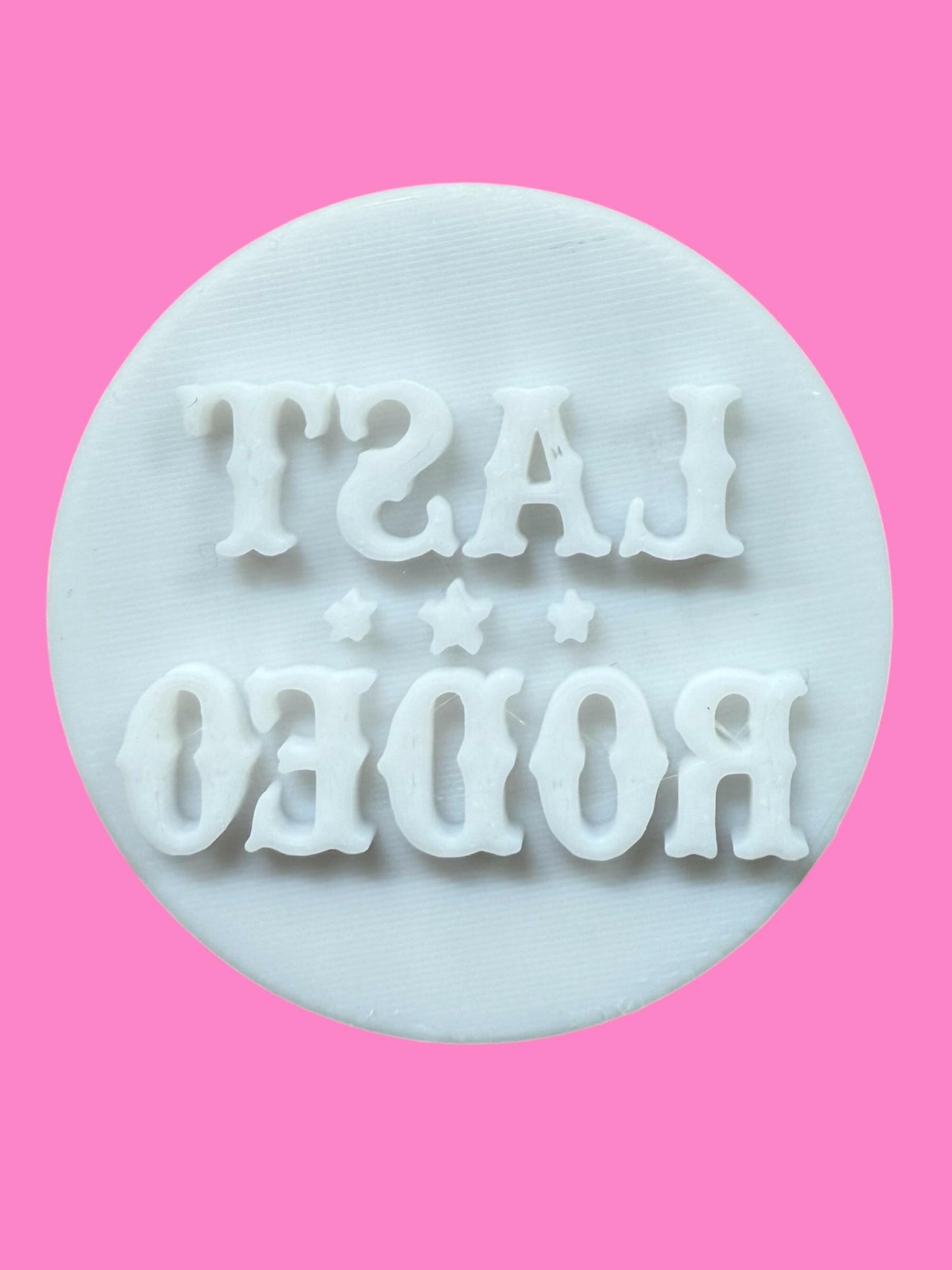 "Last Rodeo" Cookie Cutter & Stamp | Emboss & Outboss Bachelorette Baking | PLA