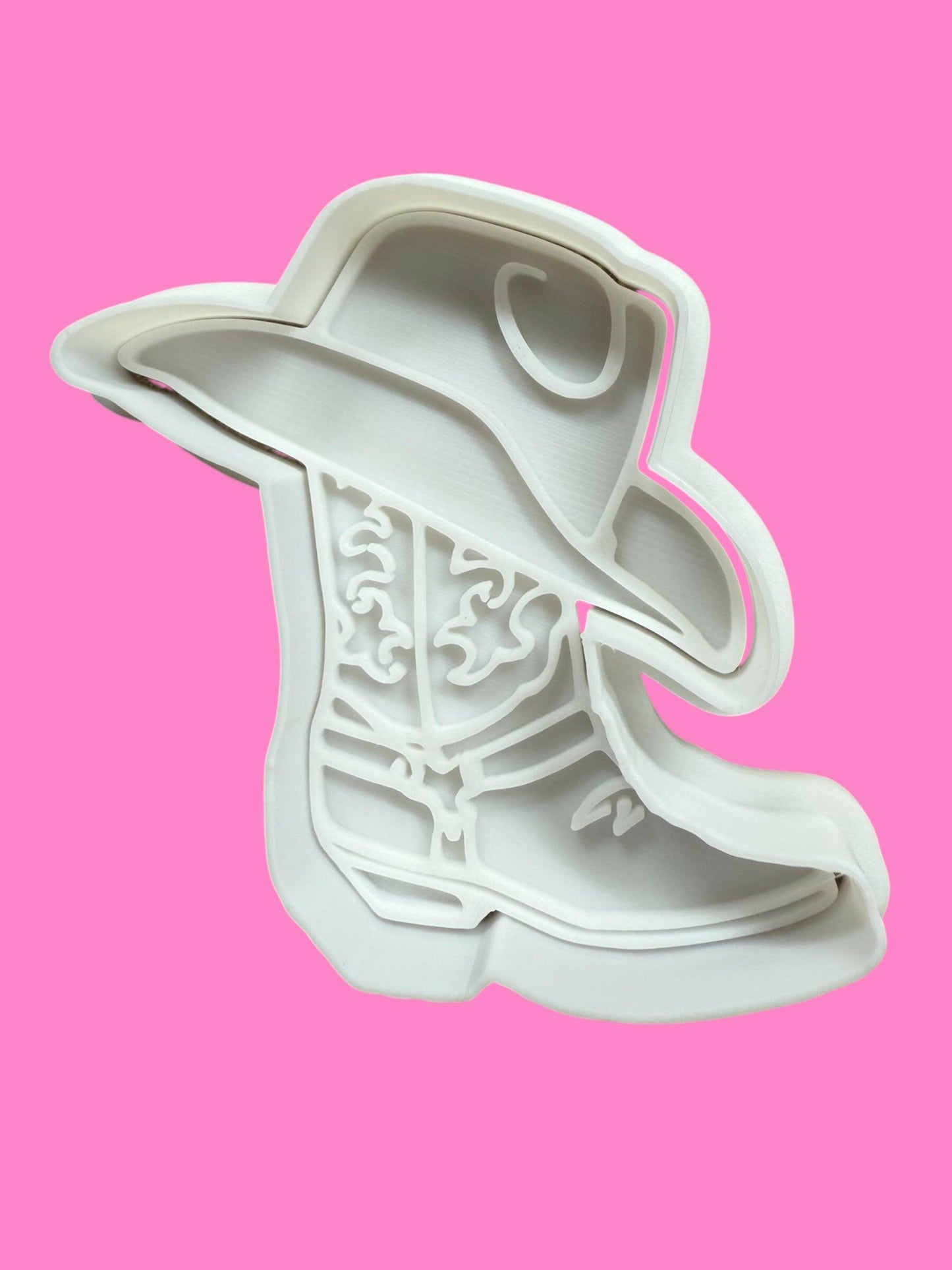Cowboy Hat on Boot Cookie Cutter & Stamp | Western Theme Baking | PLA