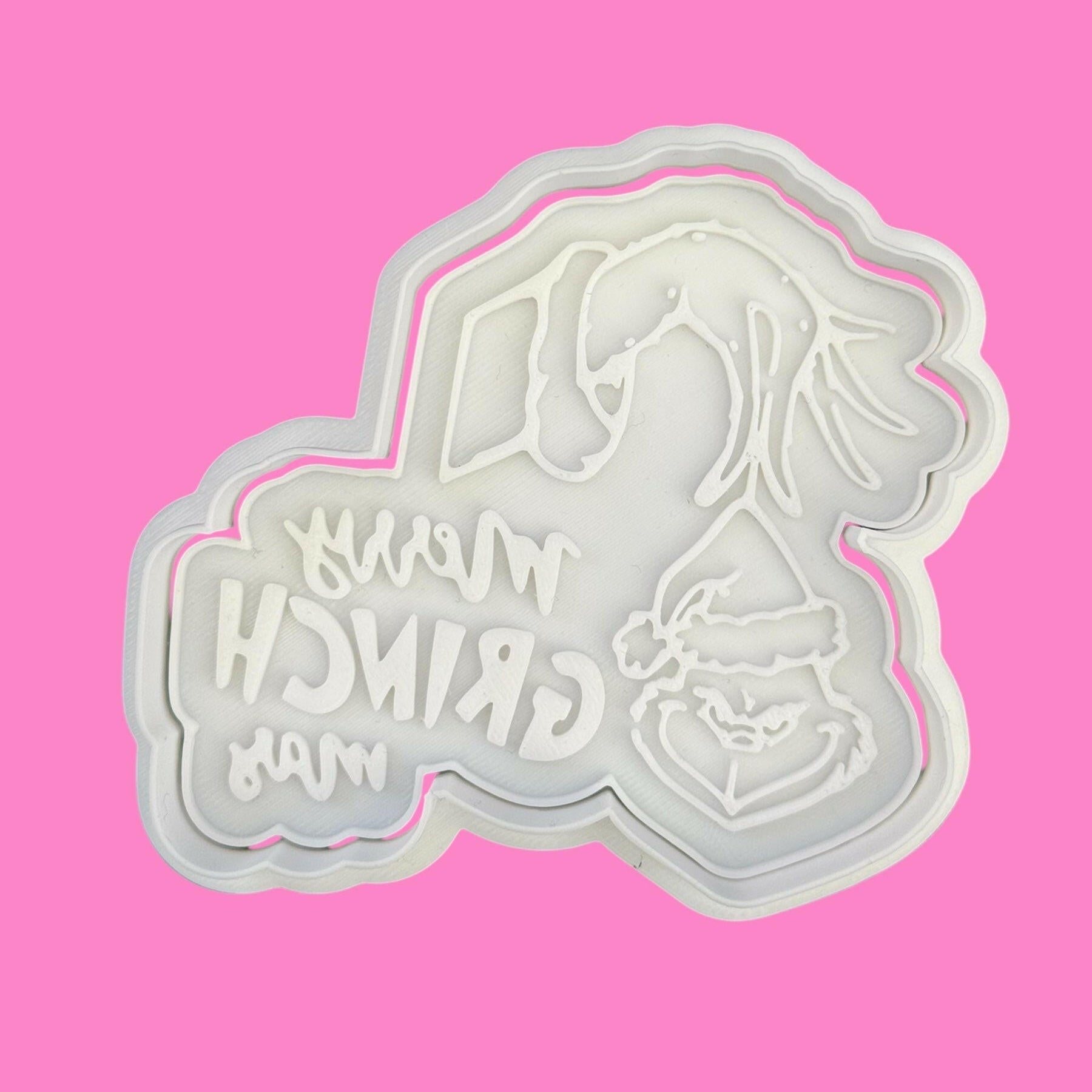 "Merry Grinch-Mas" Cookie Cutter & Stamp Set (8cm) | Festive Holiday Baking | PLA.