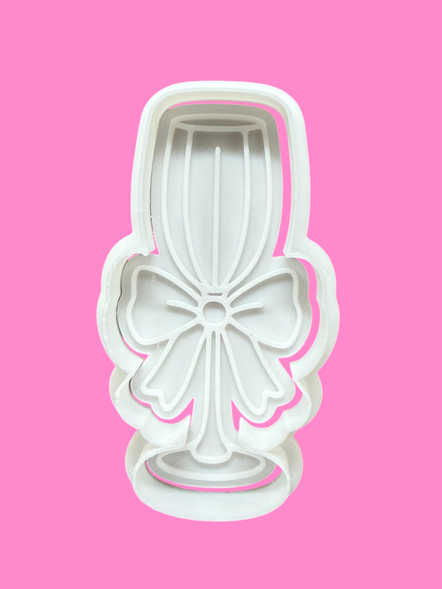Champagne Glass with Bow Cookie Cutter & Embosser – Celebration Baking Design