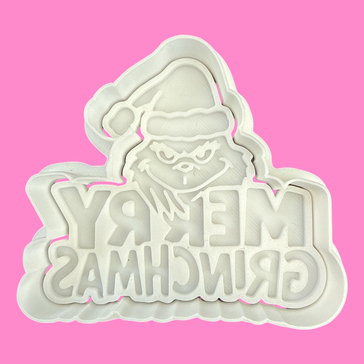 "Merry Grinch-Mas" Cookie Cutter & Stamp Set (8cm) | Festive Holiday Baking |