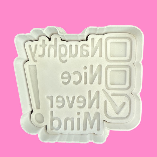 “Naughty, Nice, Never Mind” Elf Cookie Cutter & Stamp – Funny Christmas Baking Design