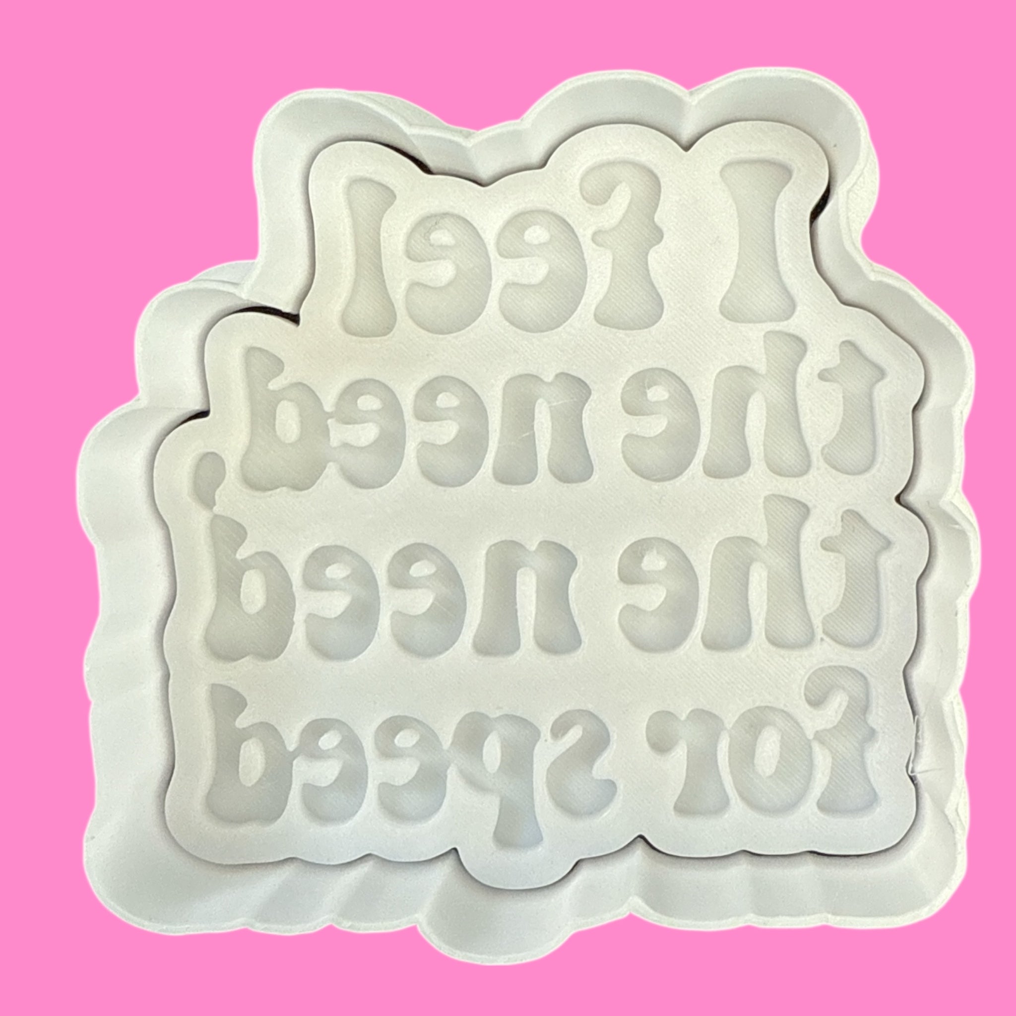 “I Feel the Need for Speed” Cookie Cutter & Outboss Stamp – Racing-Inspired Baking Design
