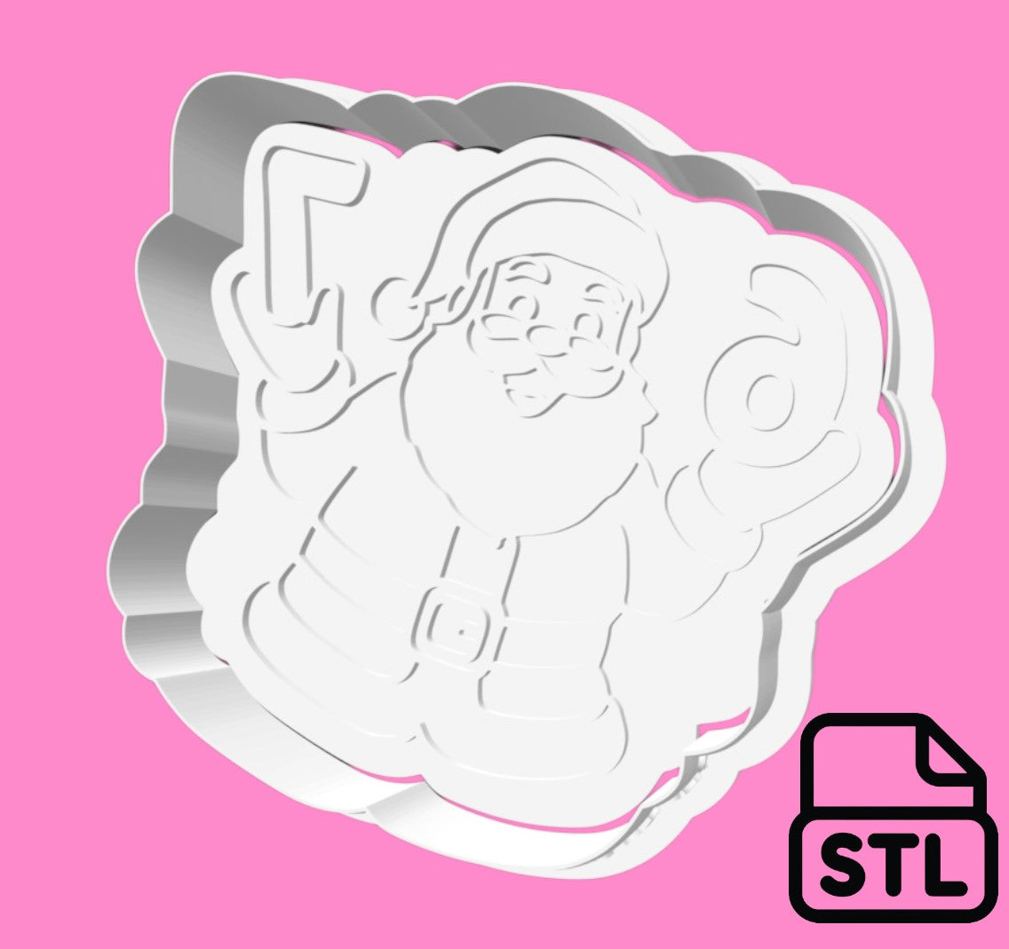 Santa 6-7 Cookie Cutter STL File - Digital Download for 3D Printing