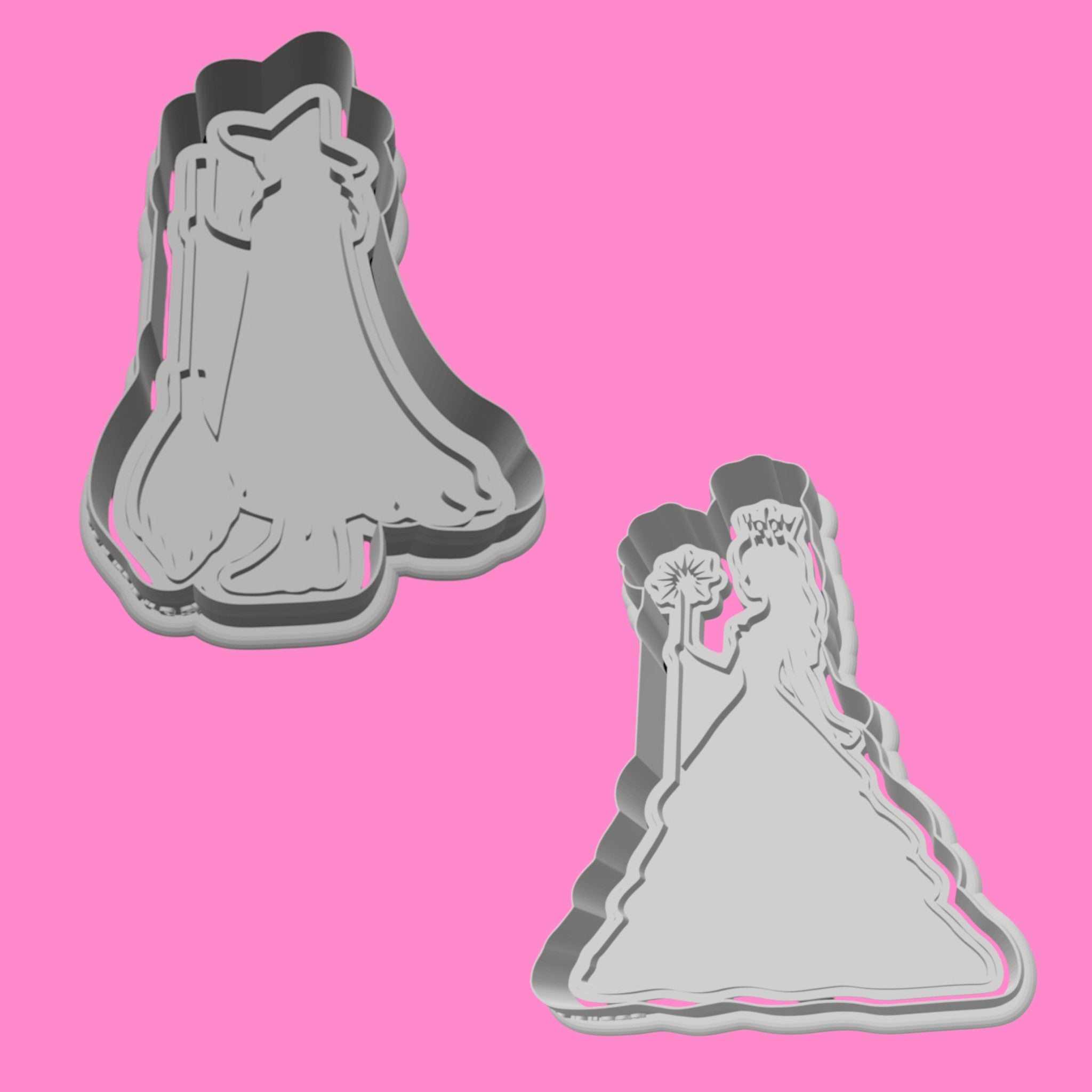 Wicked-Witch -Princess Set: 9cm Witch and Princess Cookie Cutter Set - Magical Duo for Themed Baking