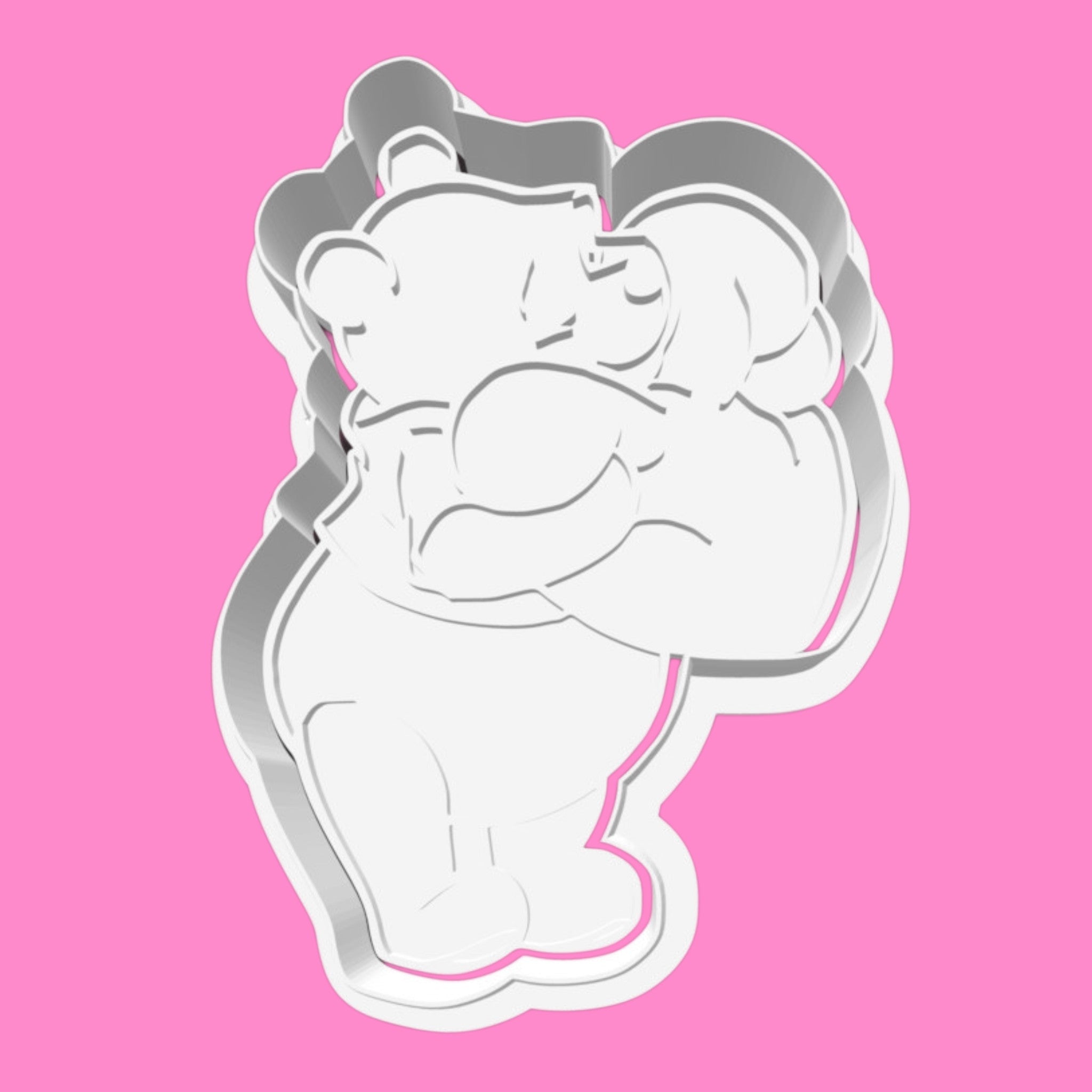 Winnie the Pooh Hugging Cushion Cookie Cutter – Classic Bear Embossing Tool for Baby Showers