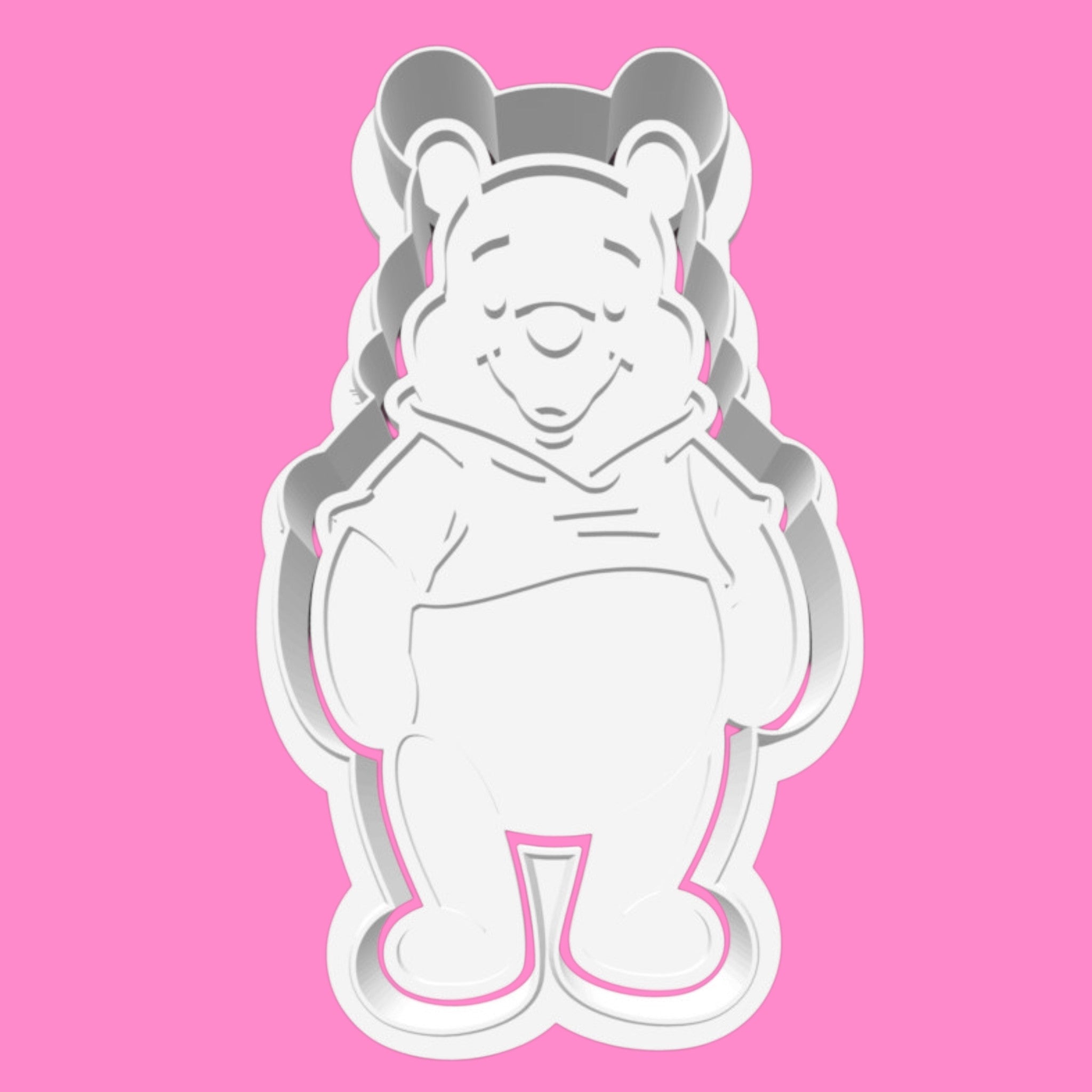 Winnie the Pooh Standing Cookie Cutter – Classic Bear Embossing Tool for Baby Showers & Birthdays