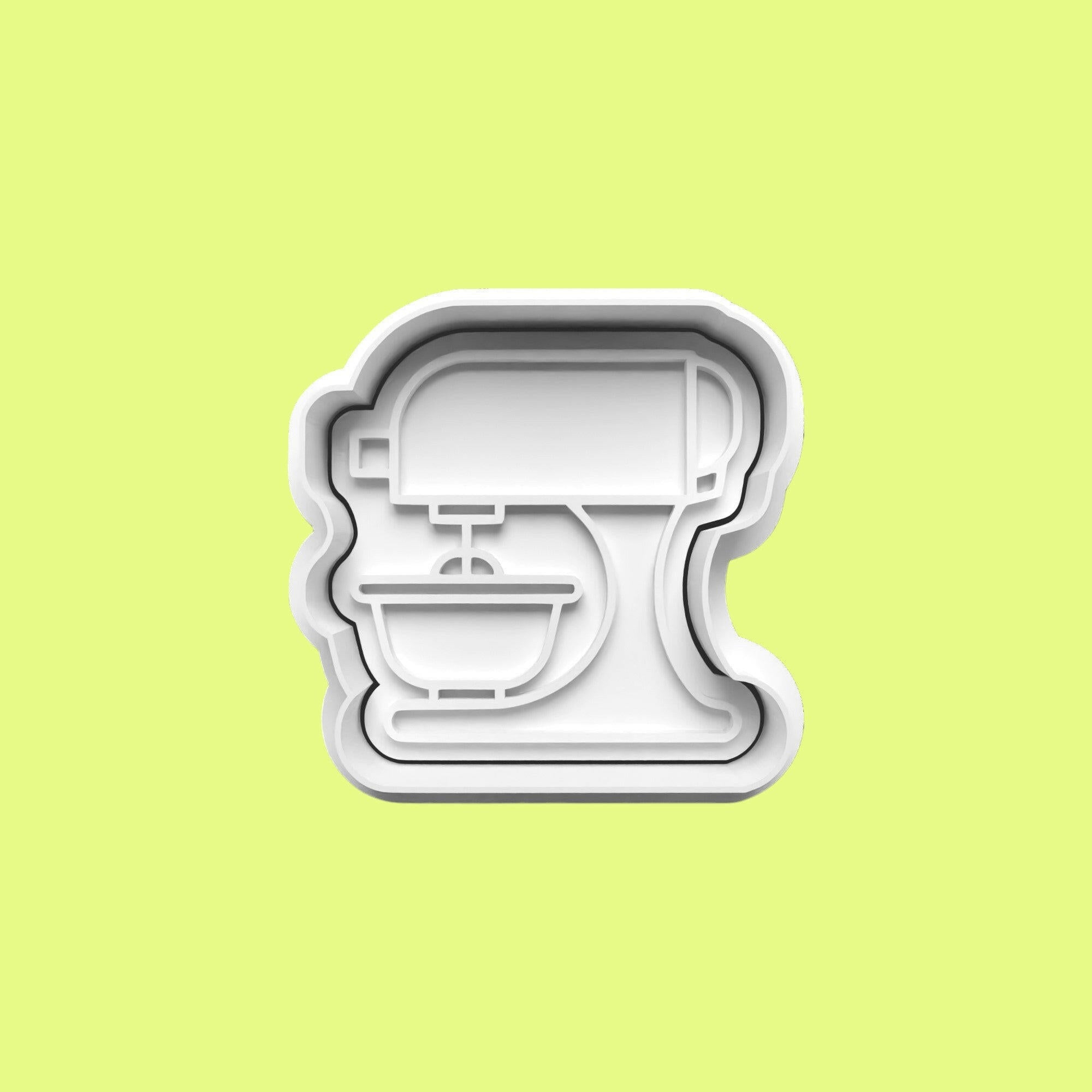 Baking Accessory-Themed Embosser and Cookie Cutter Set – Set of 4.