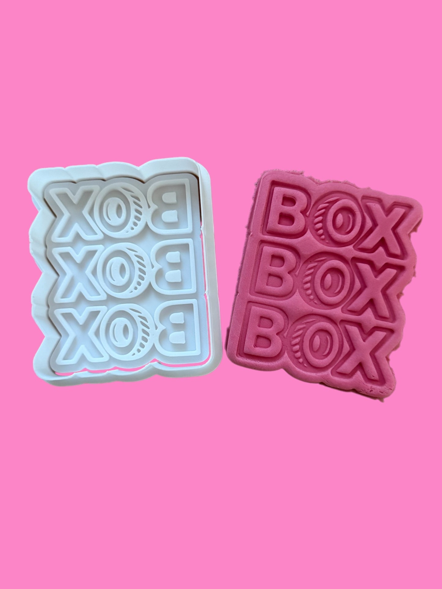 “Box Box Box” F1 Cookie Cutter & Embosser – Formula 1 Racing-Inspired Design