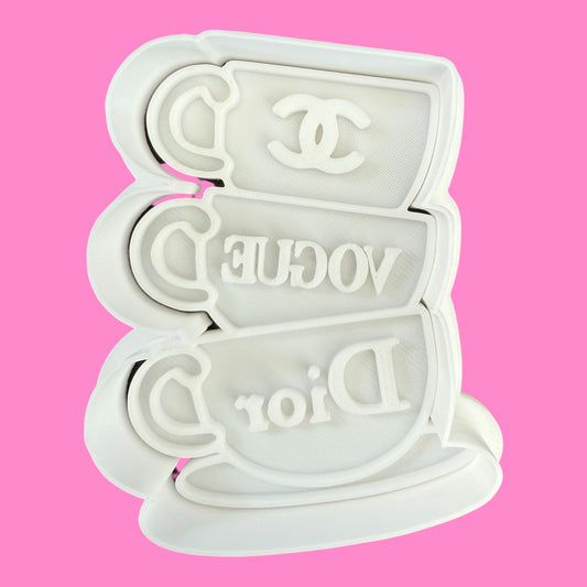 Designer Teacup Stack – Cookie Cutter & Embosser Stamp