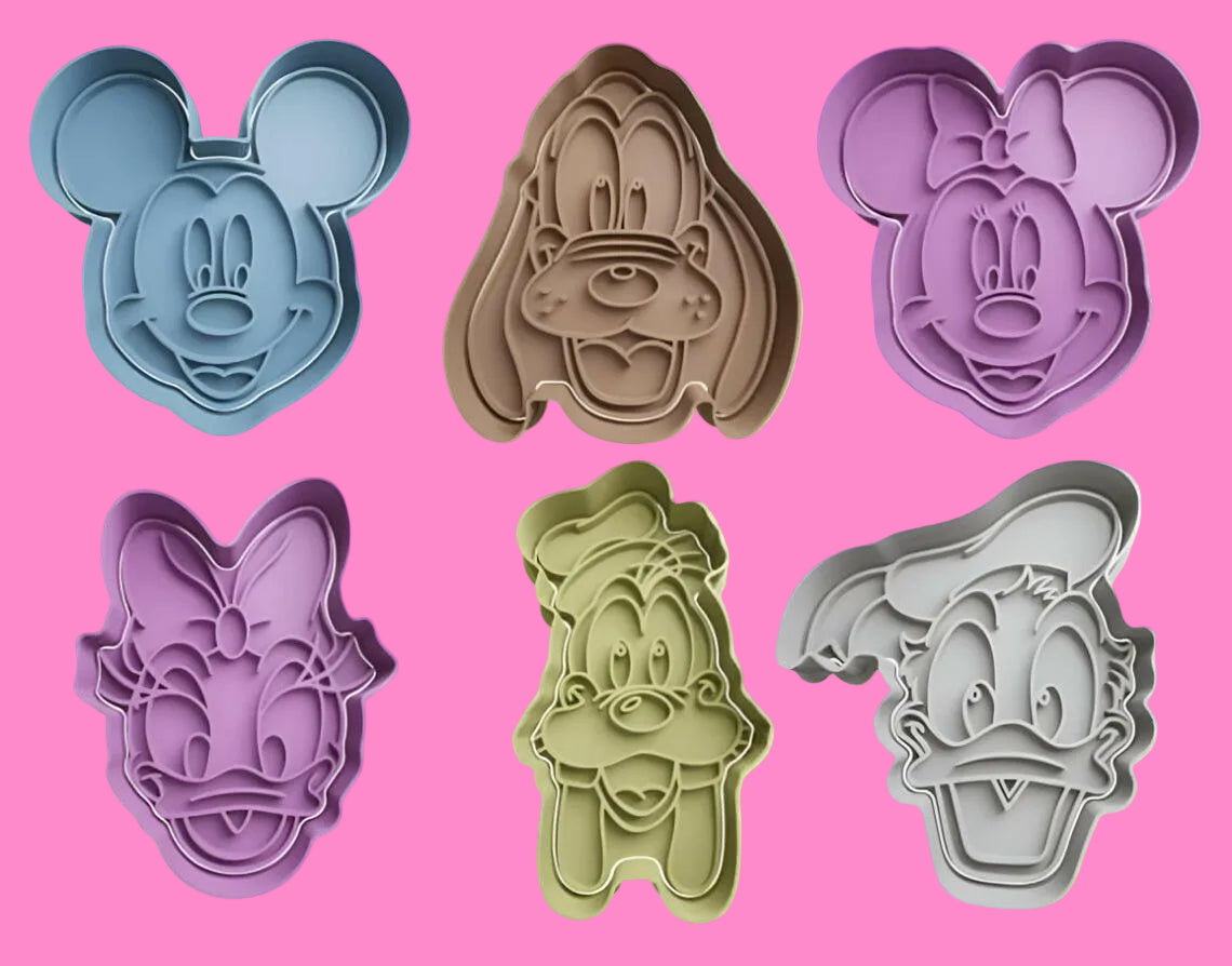 Character Head Embosser and Cookie Cutter Set – 6-Piece Baking Tools.
