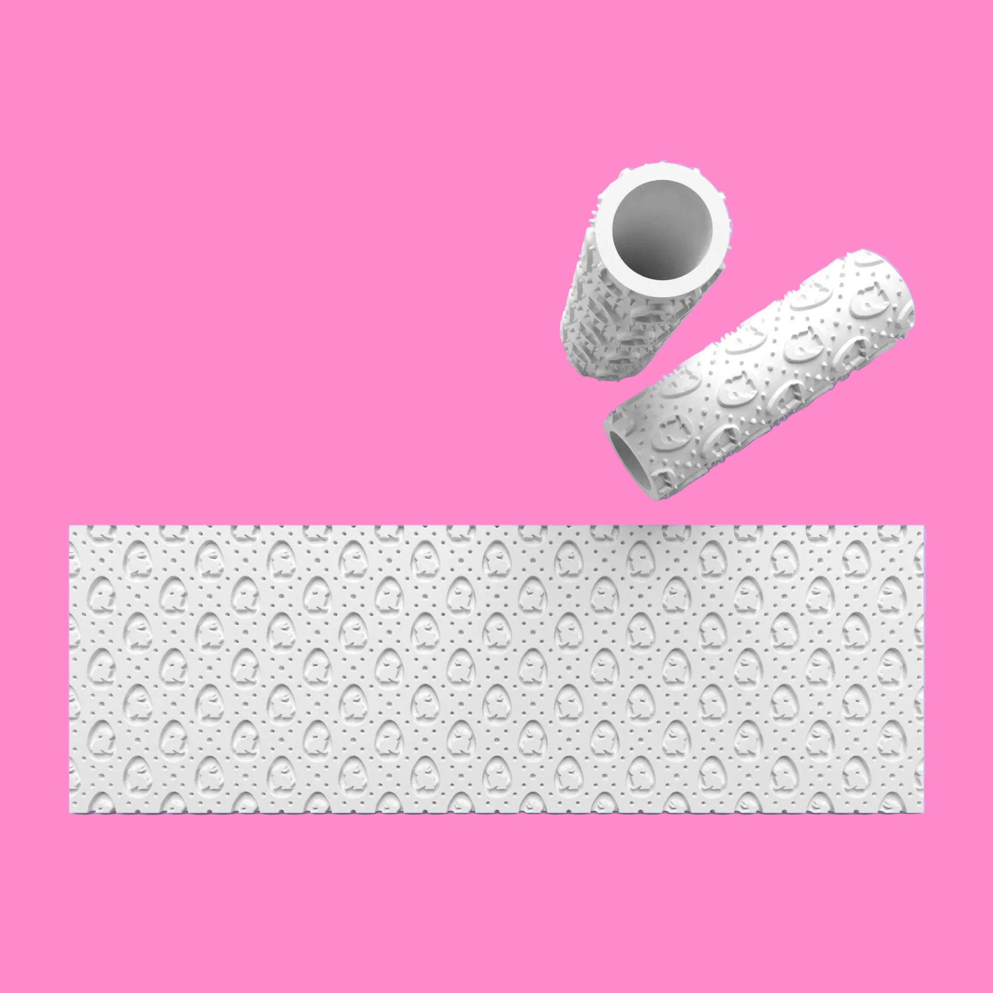 Easter Bunny & Egg Textured Roller for Fondant Polymer Clay.