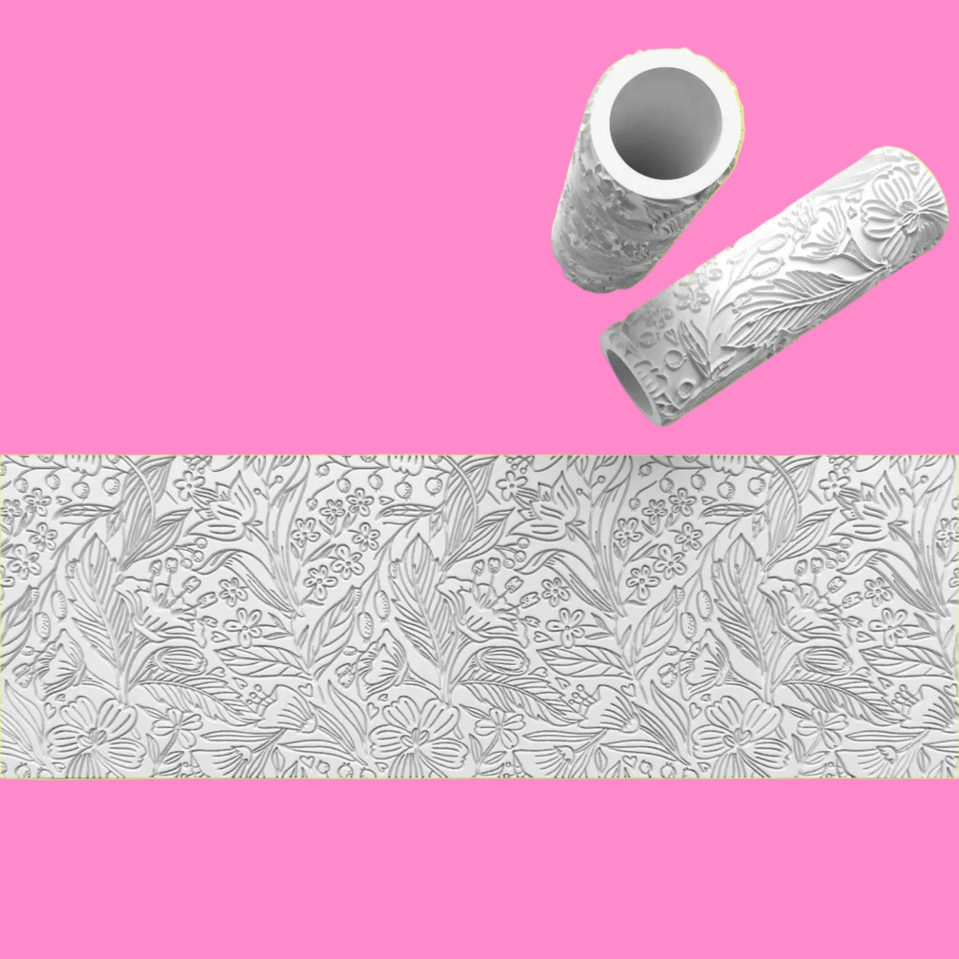 Flower Pattern  Design Textured Roller for Fondant Polymer Clay Etc Debosser.