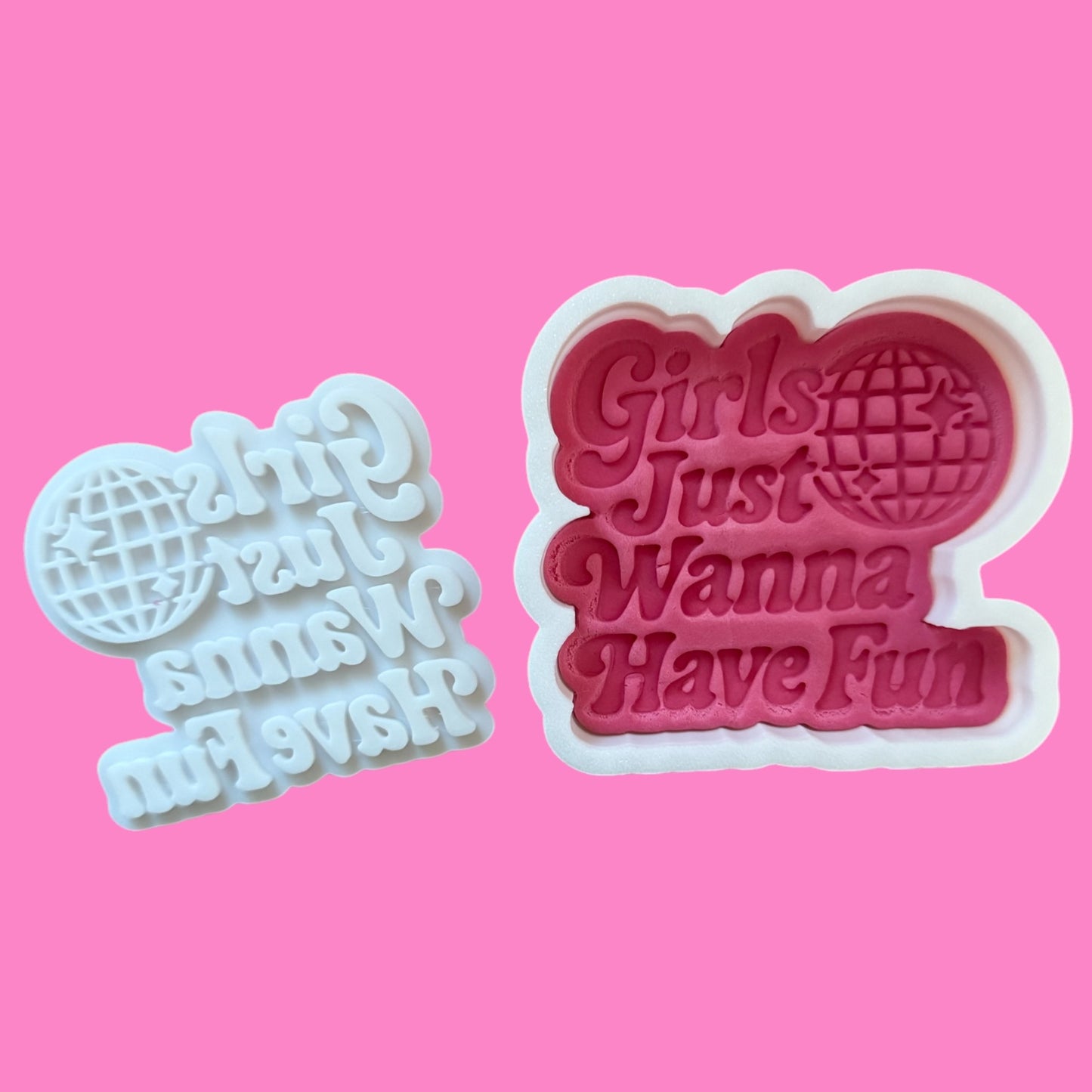 Girls Just Wanna Have Fun Cookie Cutter & Embosser Set – 2-Piece Party Baking Design