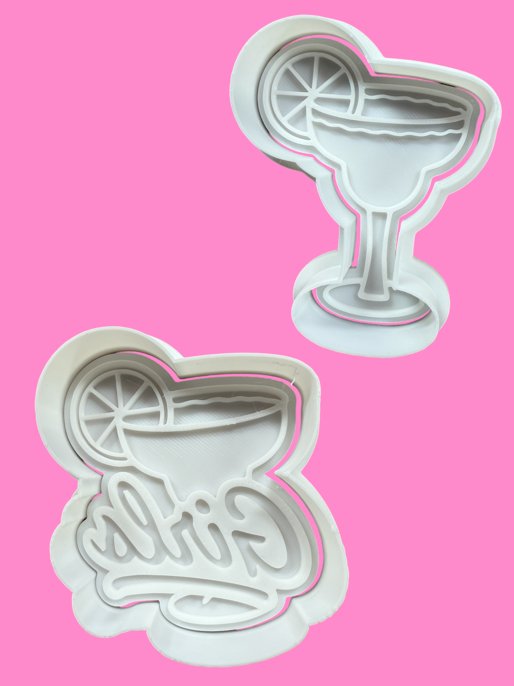 Martini Glass & “Girls” Font Cookie Cutter & Embosser Set – 2-Piece Party Baking Design